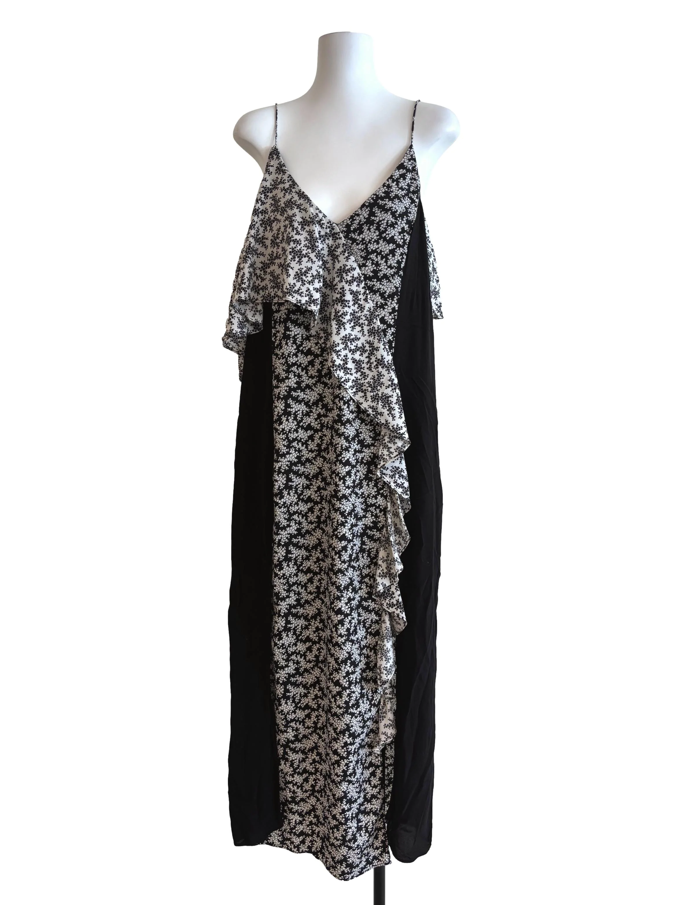 Black And White Floral Cami Dress