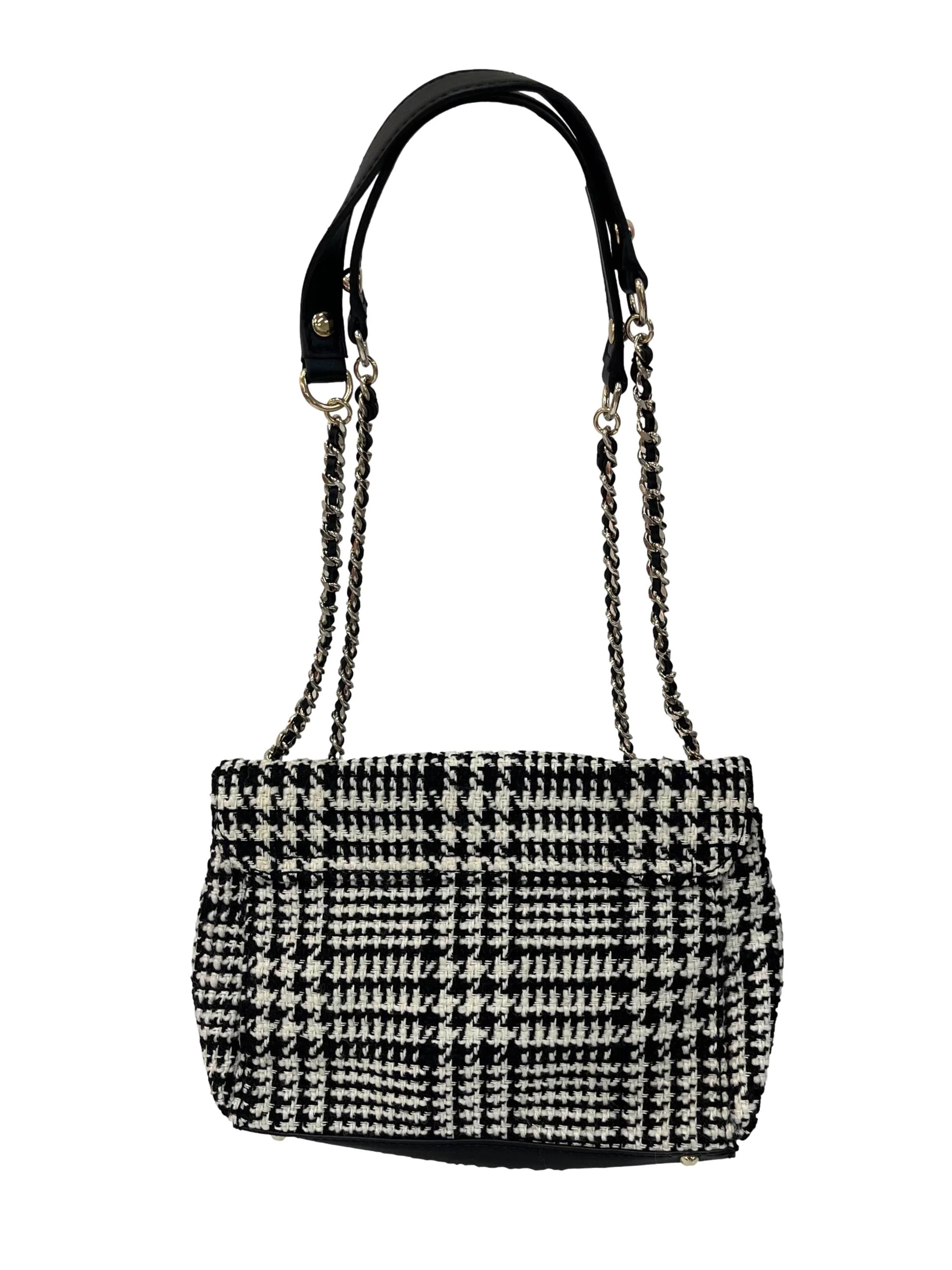 Black And White Tweed Shoulder Bag - Image 2