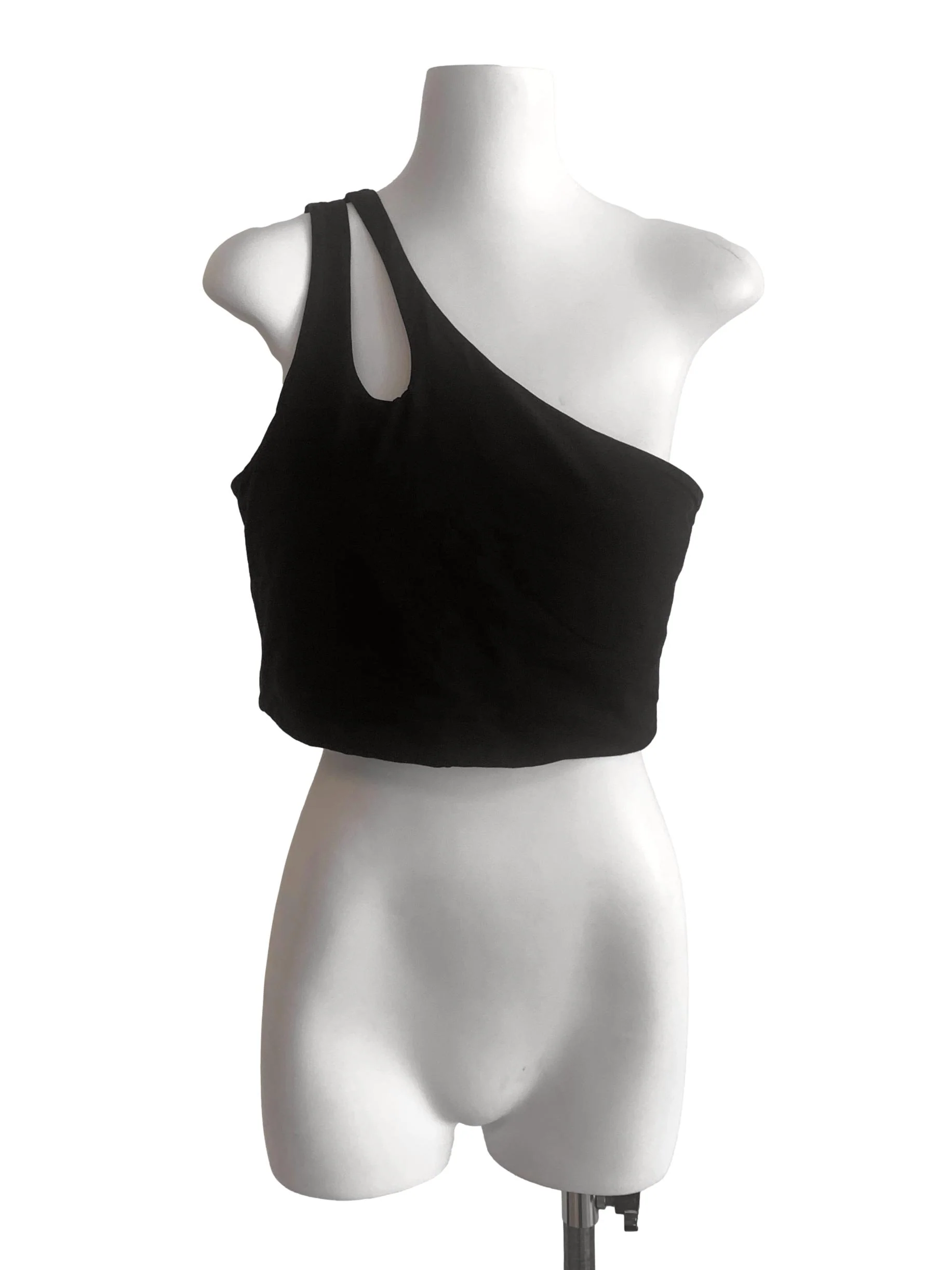 Black Asymmetric Neck Top TTR