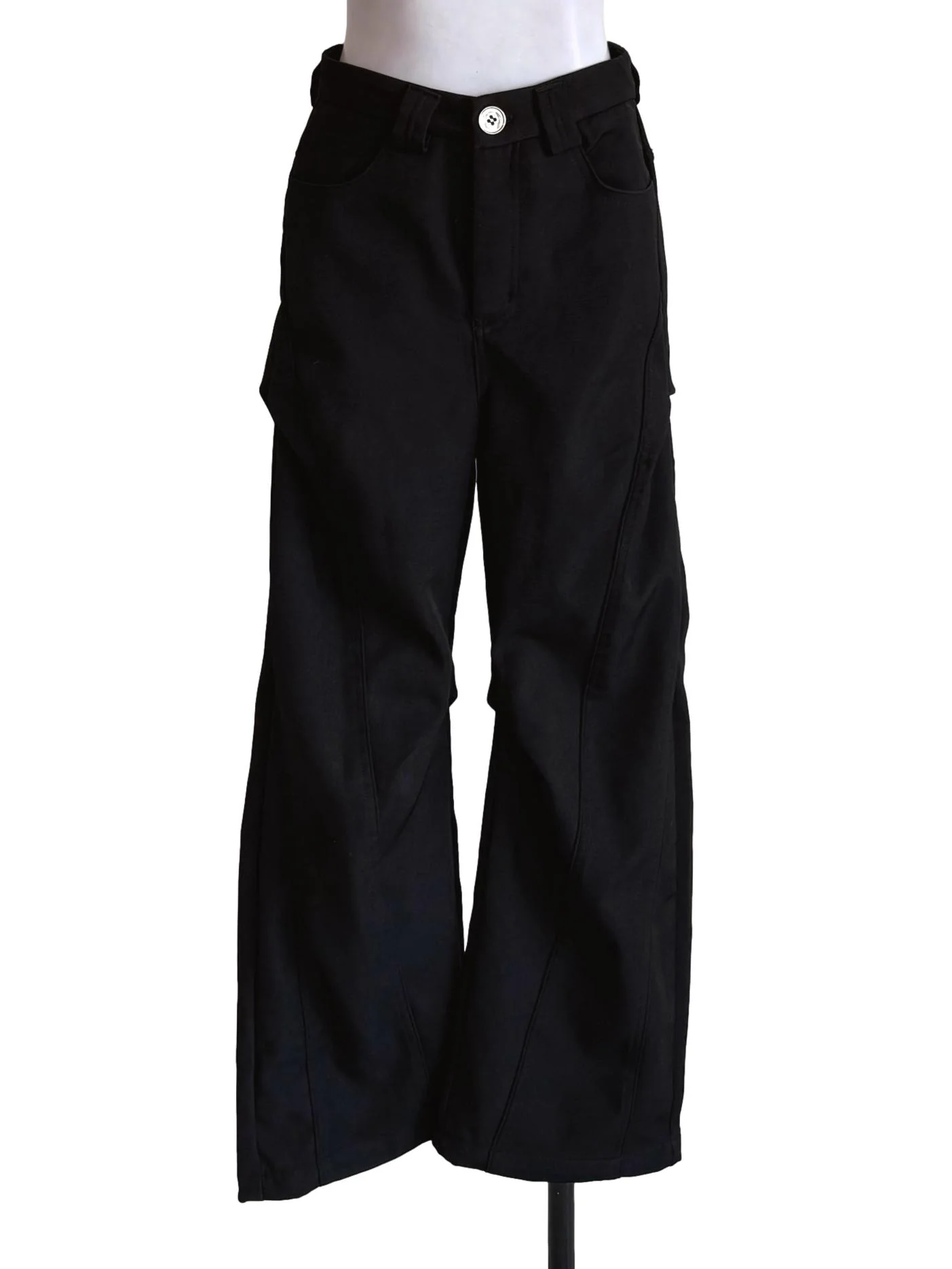 Black Barrel Leg Pants