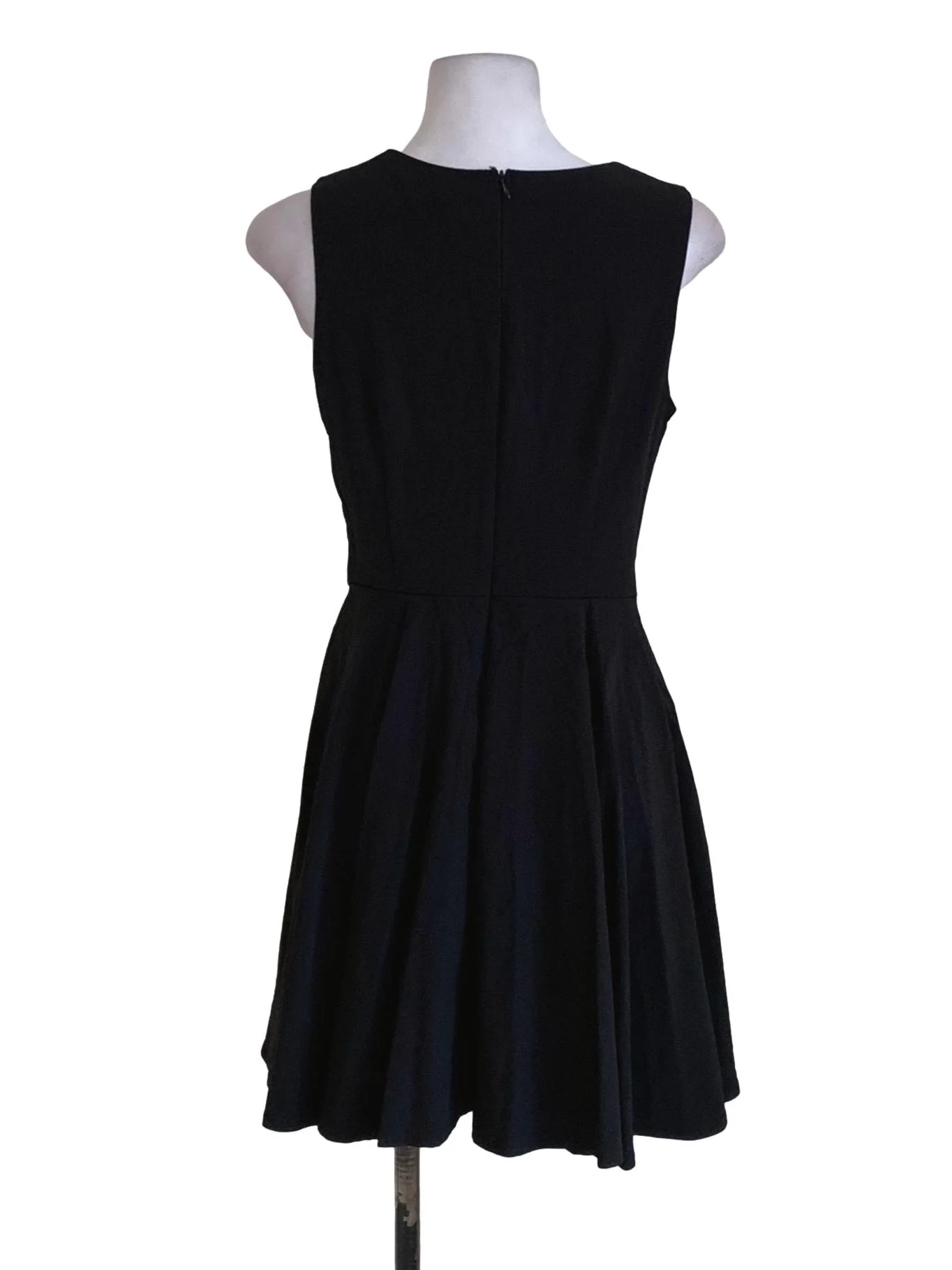 Black Bateau Neckline A-Line Dress - Image 2