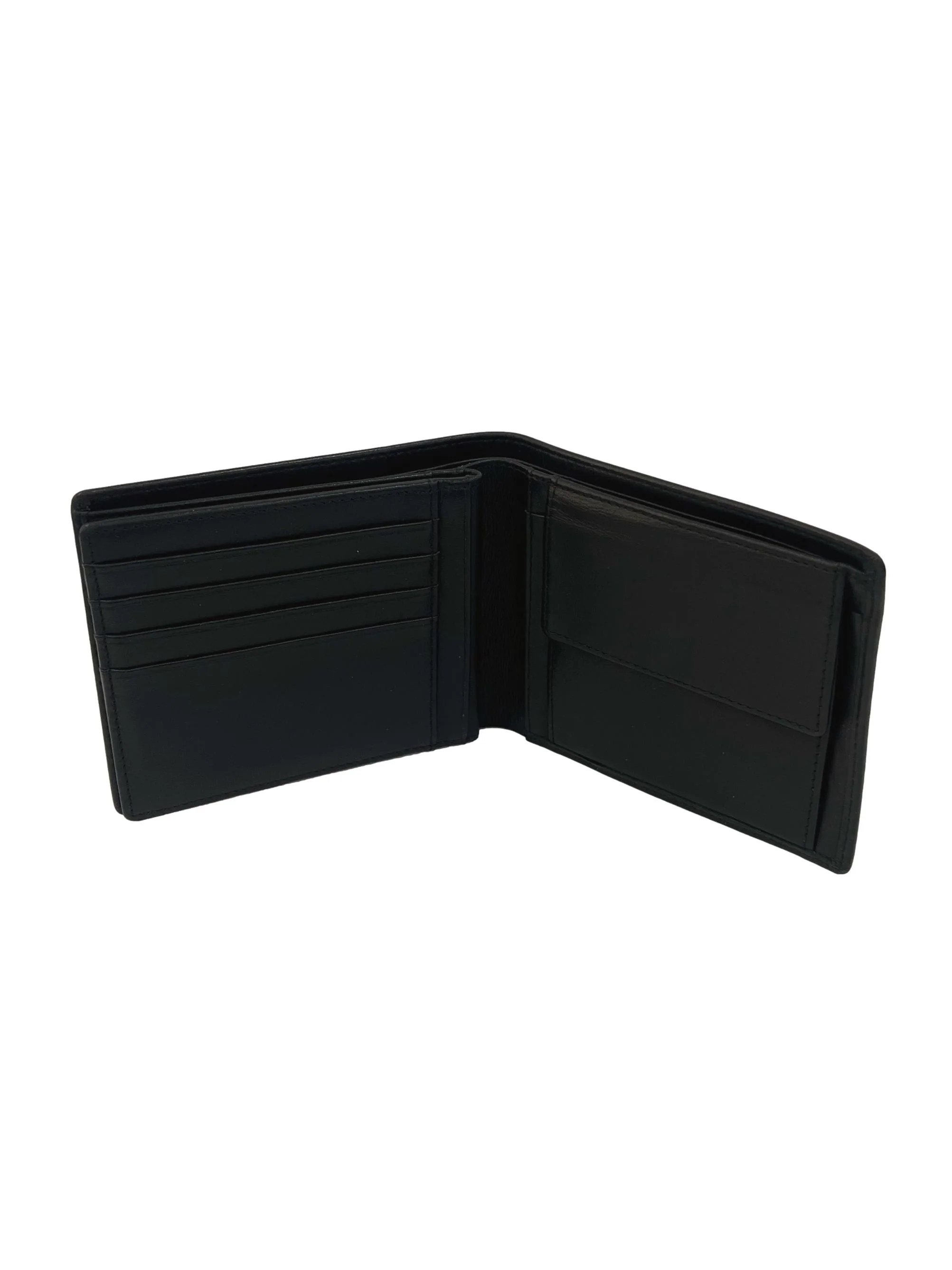 Black Bi-Fold Leather Wallet With Id Window - Image 3