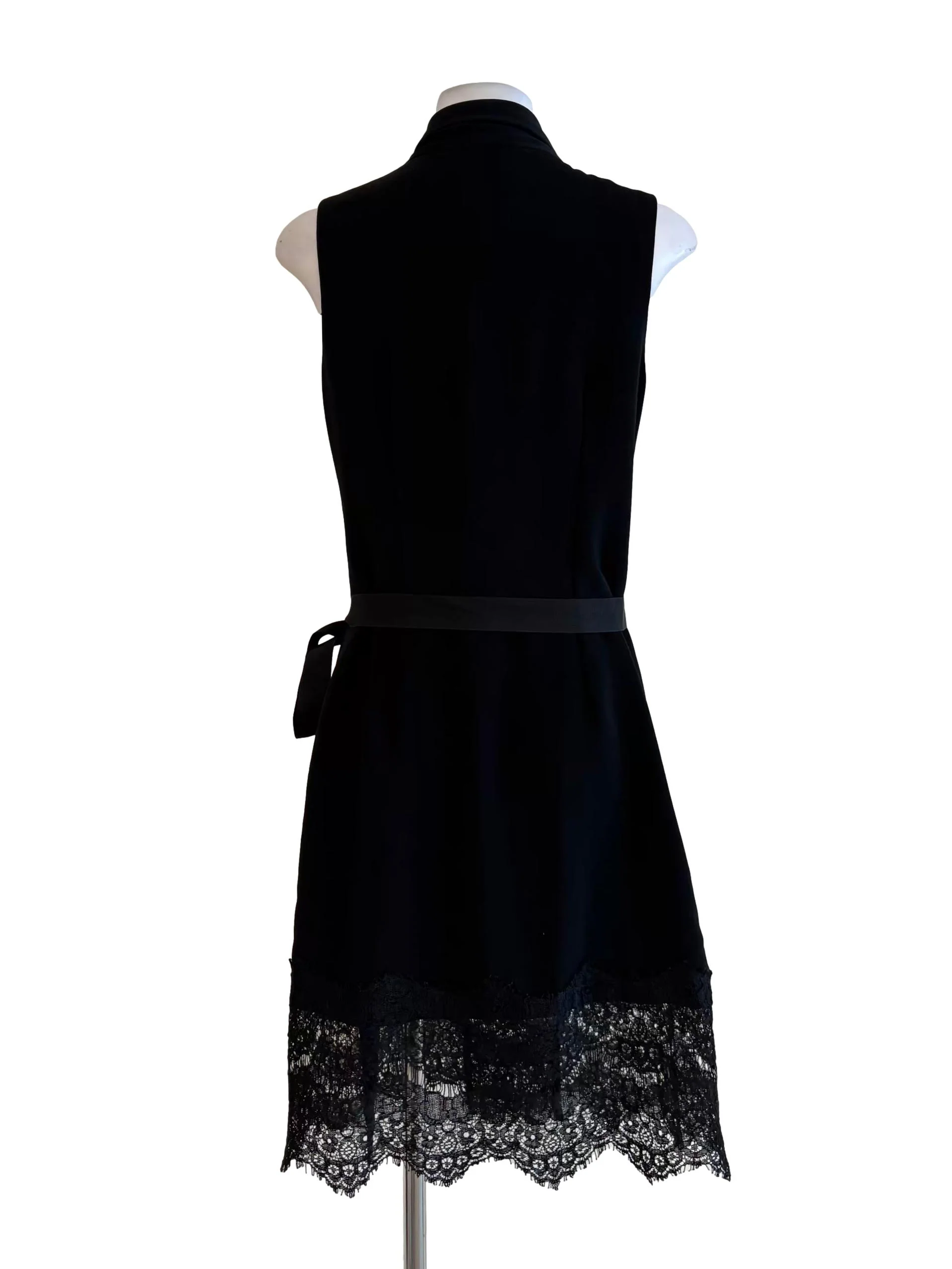 Black Blazer Lace Wrap Dress - Image 2