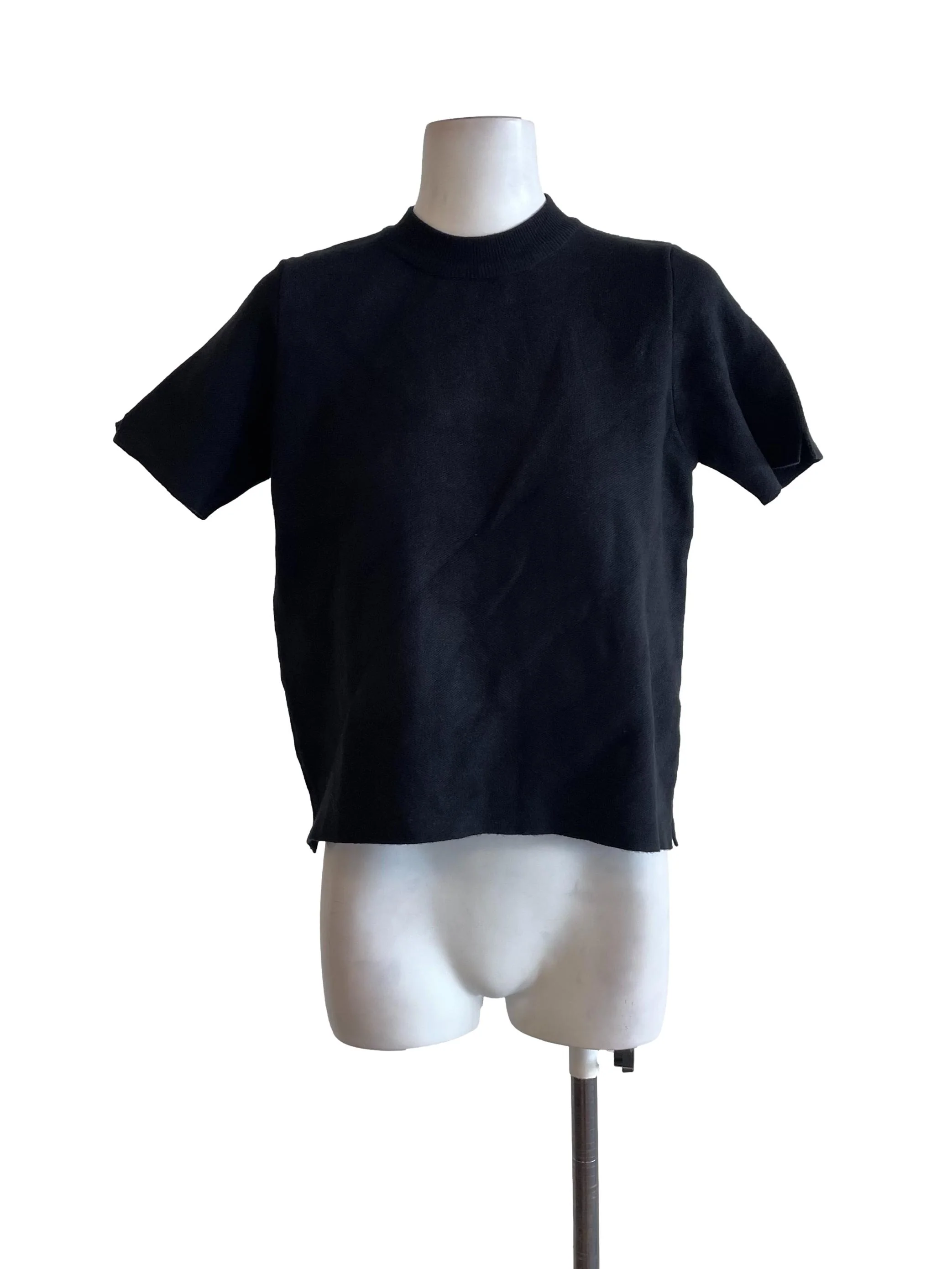 Black Boxy Knit Top