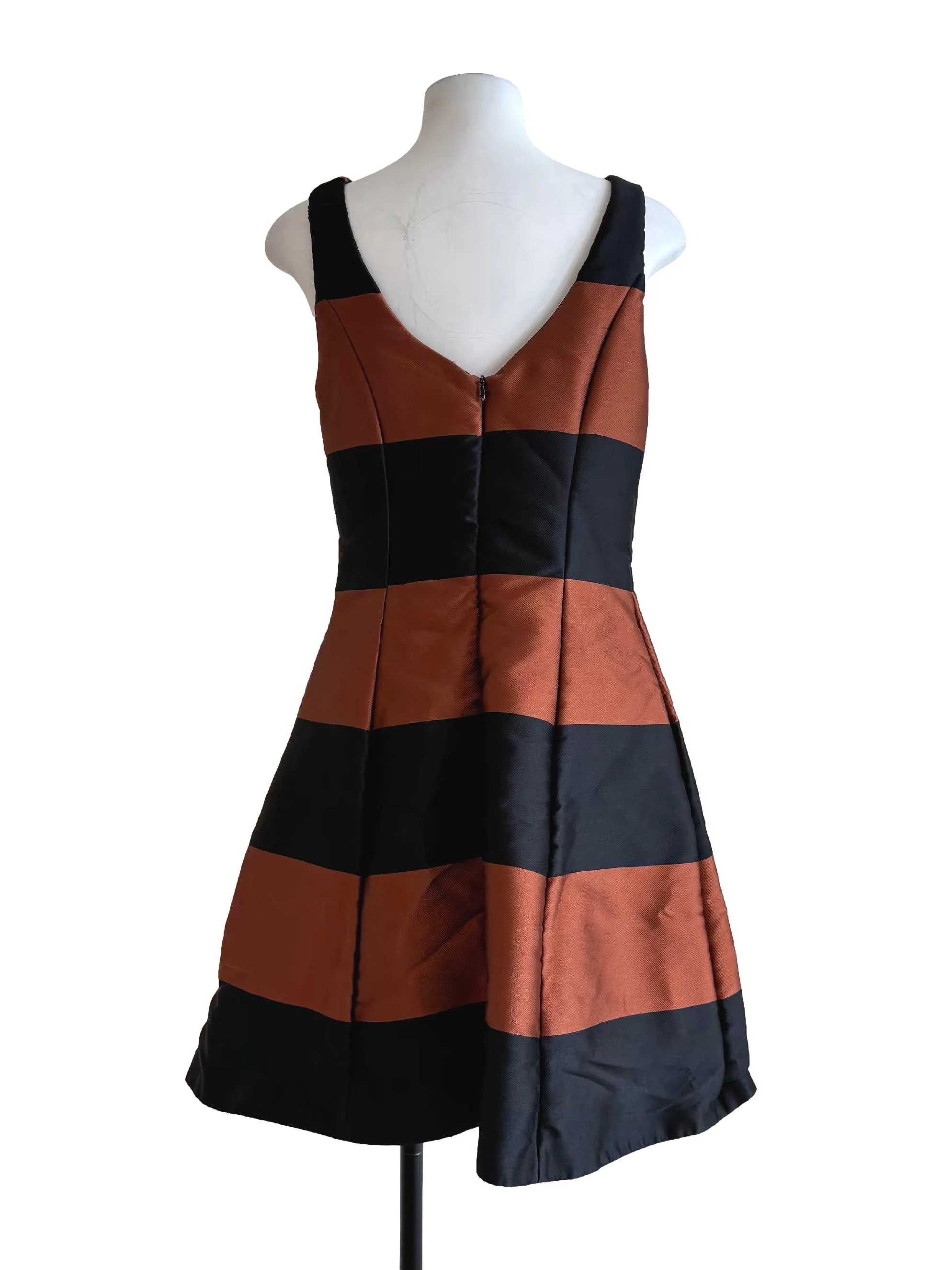 Black Burnt Orange A-Line Dress - Image 2