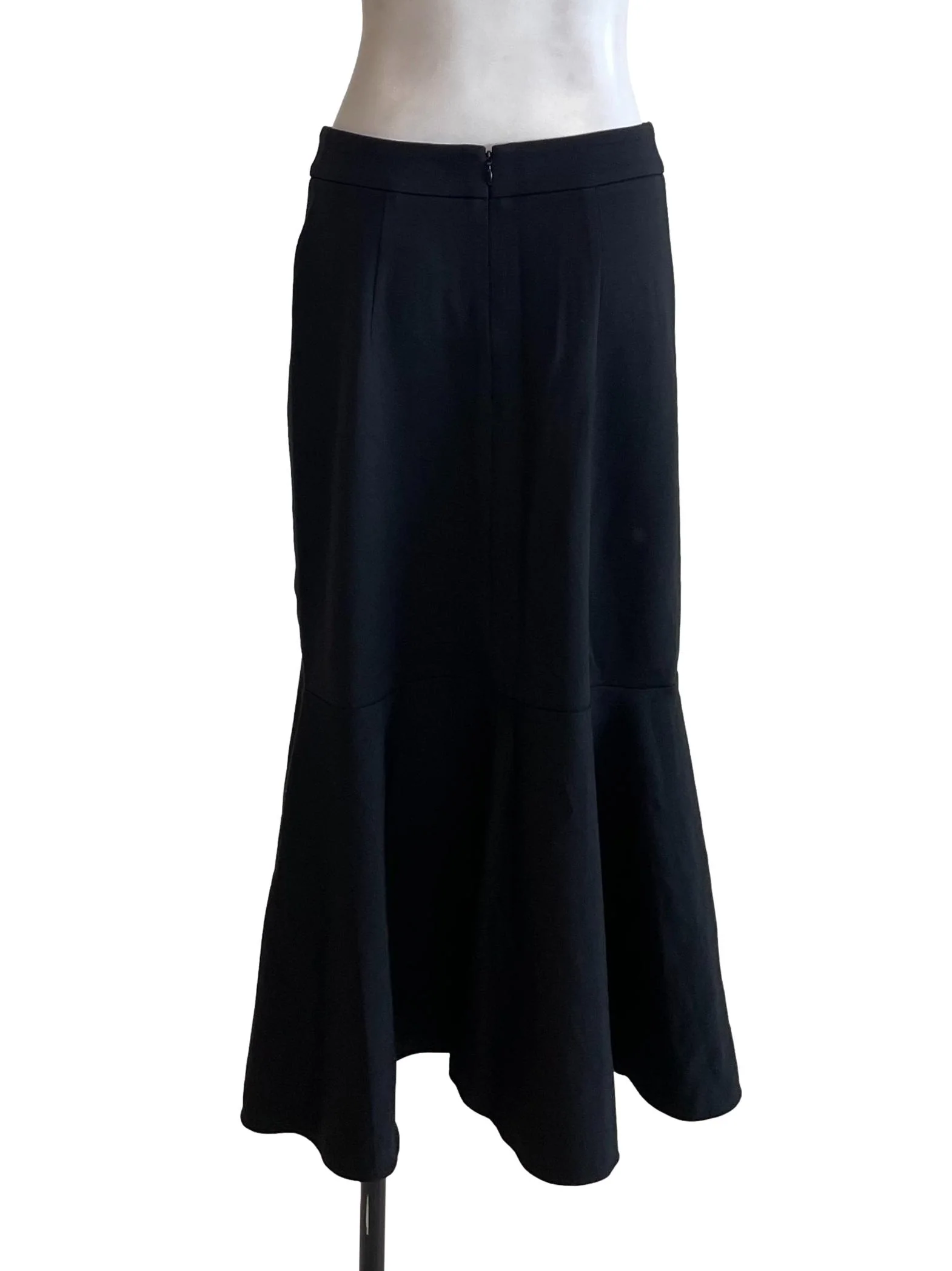 Black Button Bias Skirt - Image 2