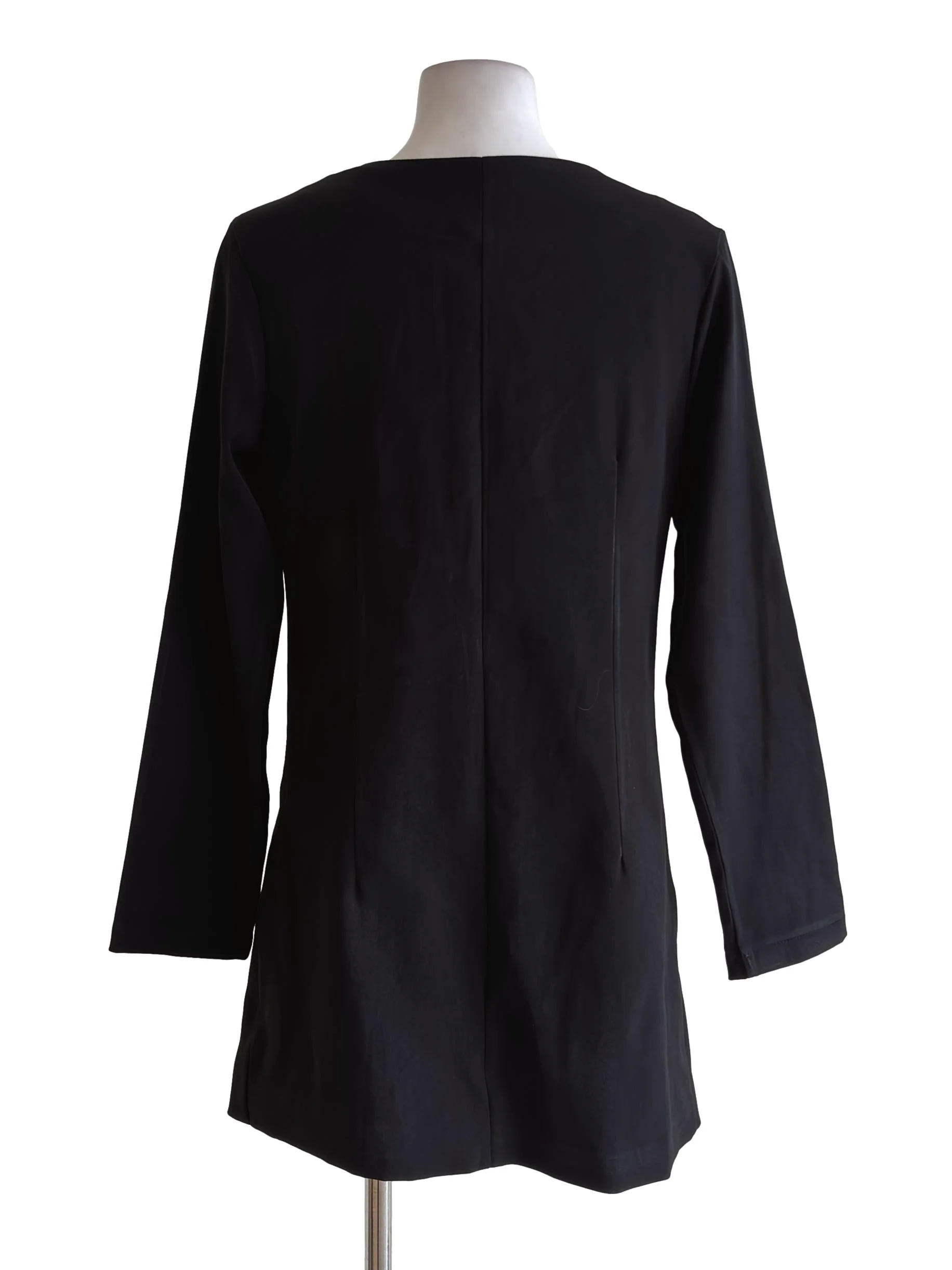 Black Button Detail Dress - Image 2