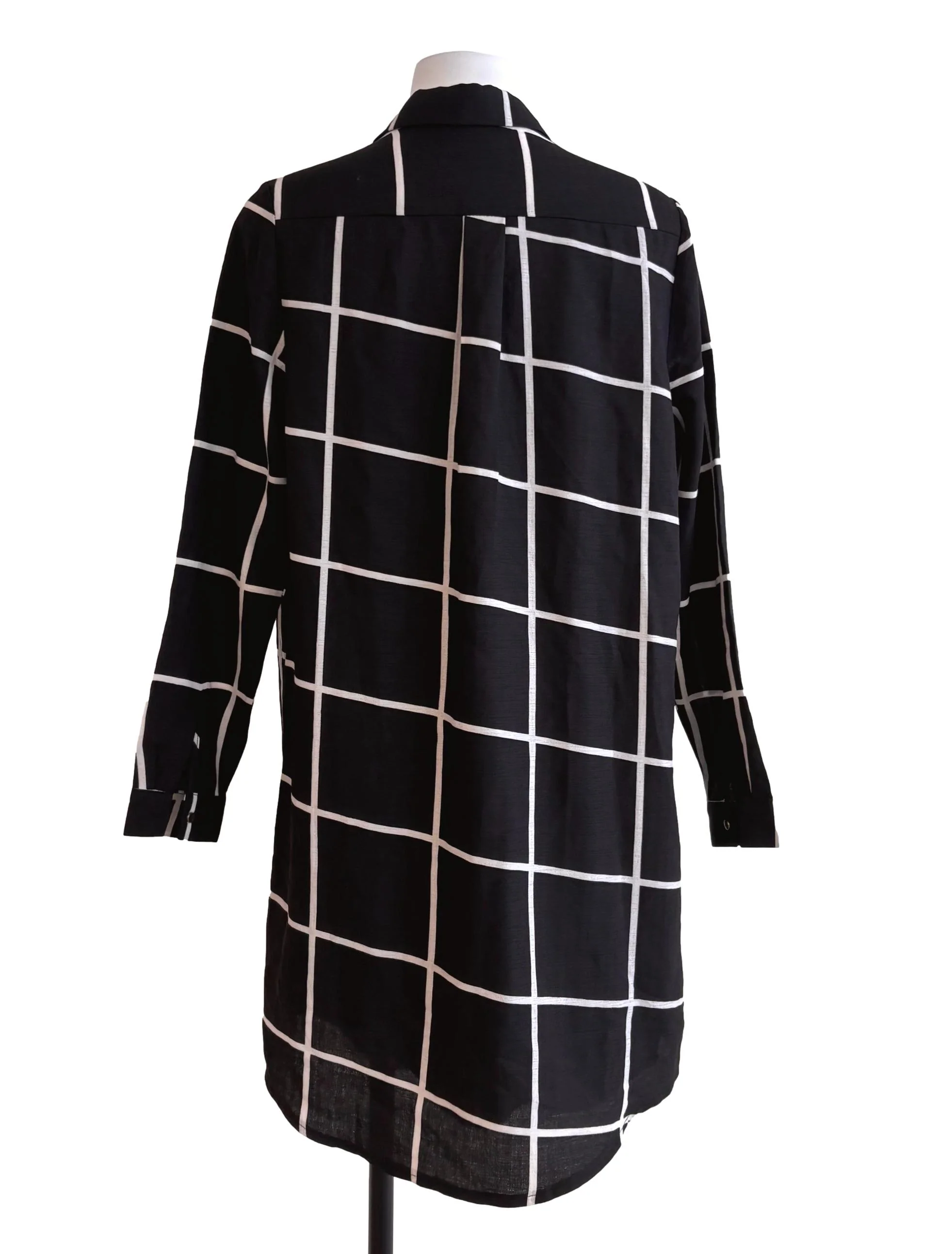 Black Checkered Shirt Dress TTR - Image 2