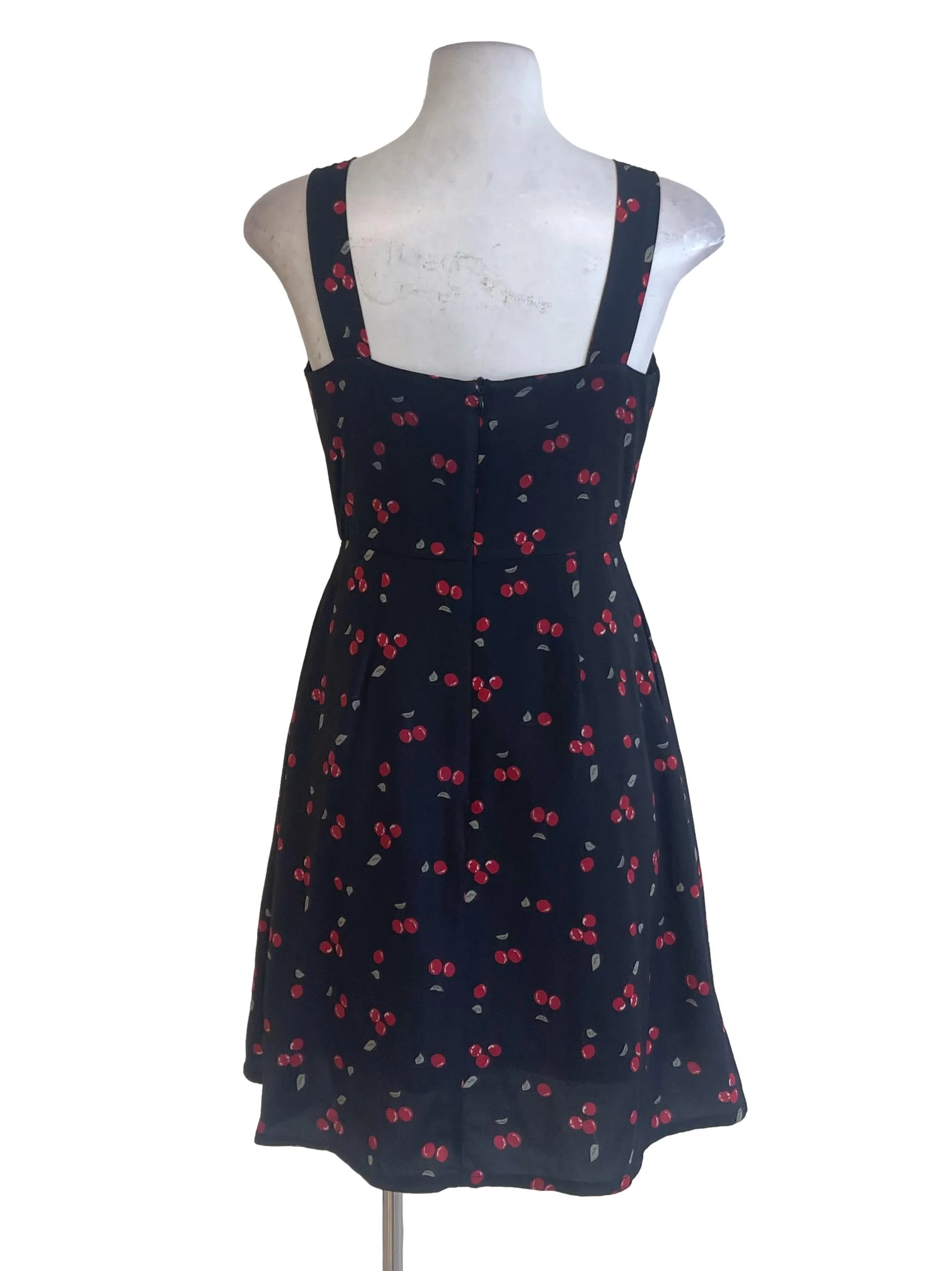 Black Cherry Printed Button Down Apron Dress - Image 2