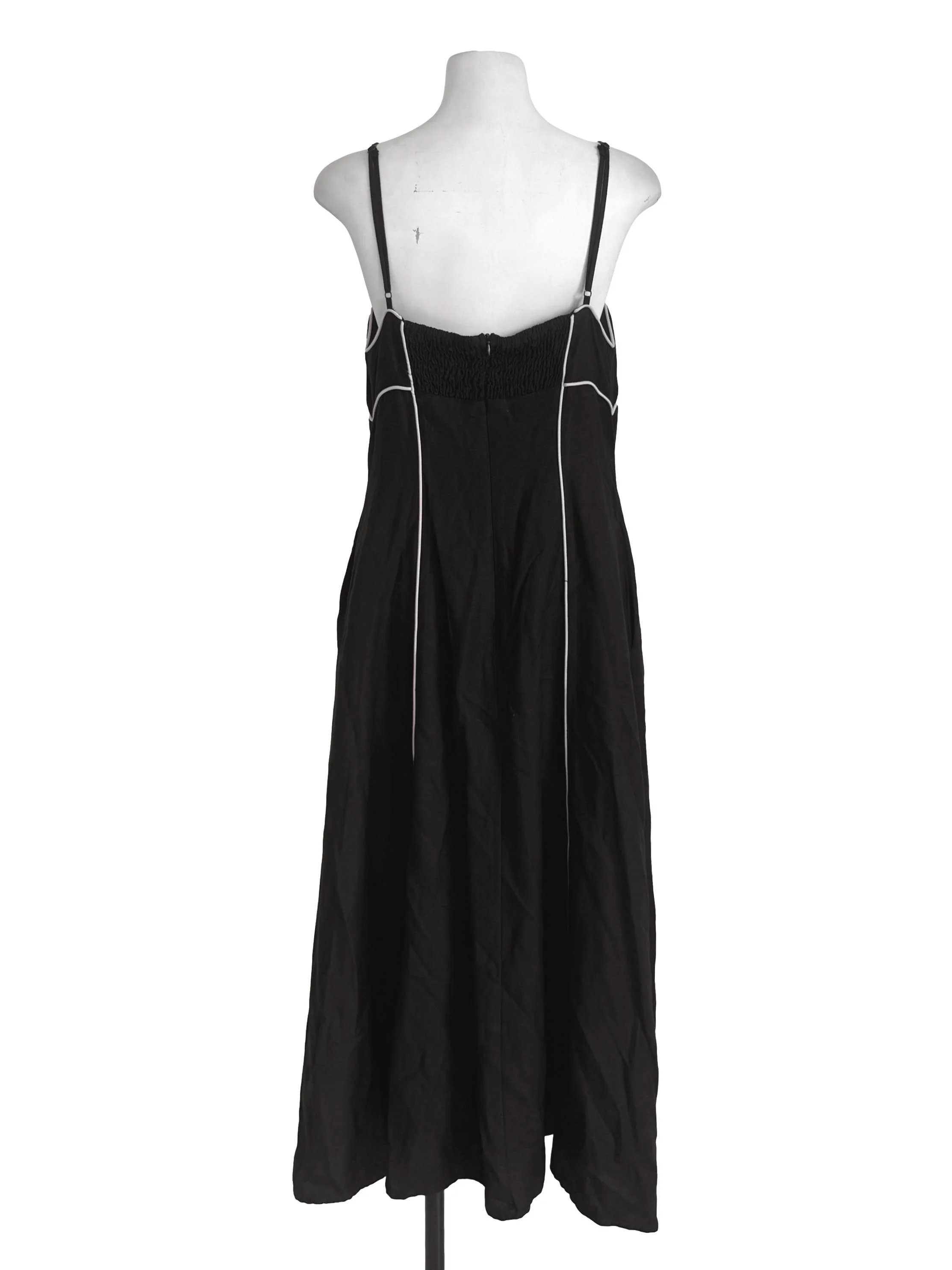 Black Contrast Trace Panelled Dress - Image 2