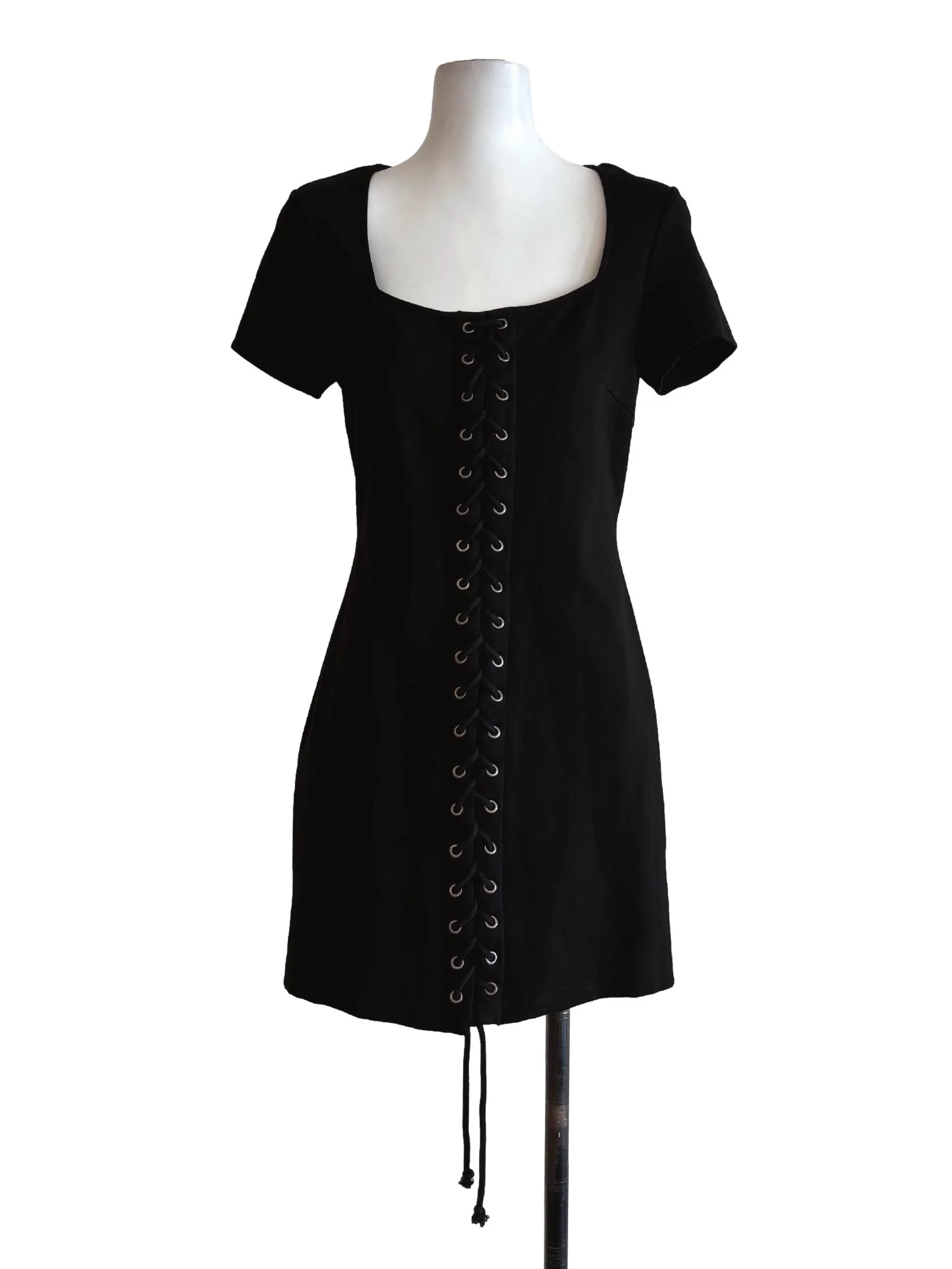 Black Cotton Corset Dress YHF