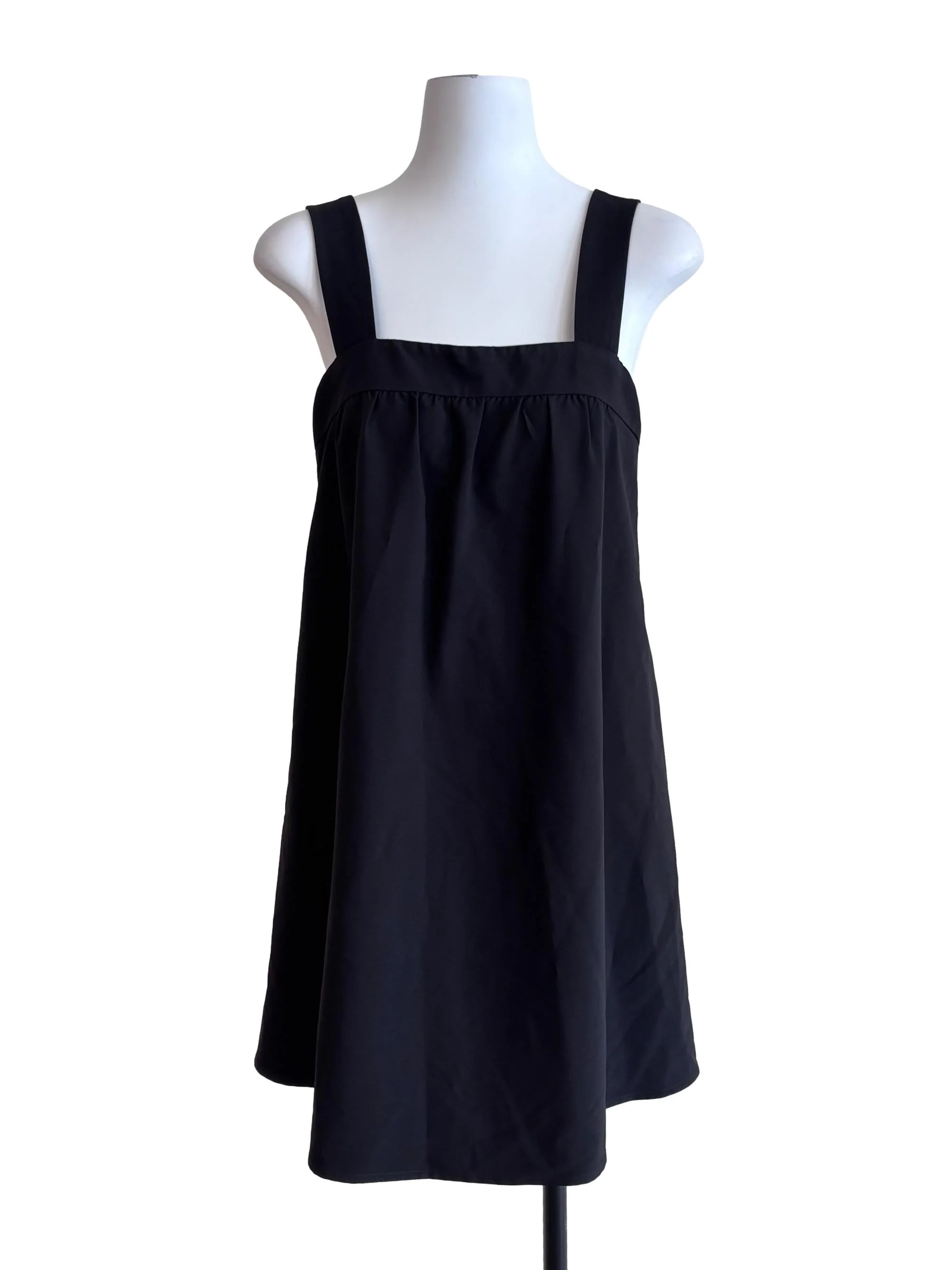 Black Cross Back Straps Mini Dress