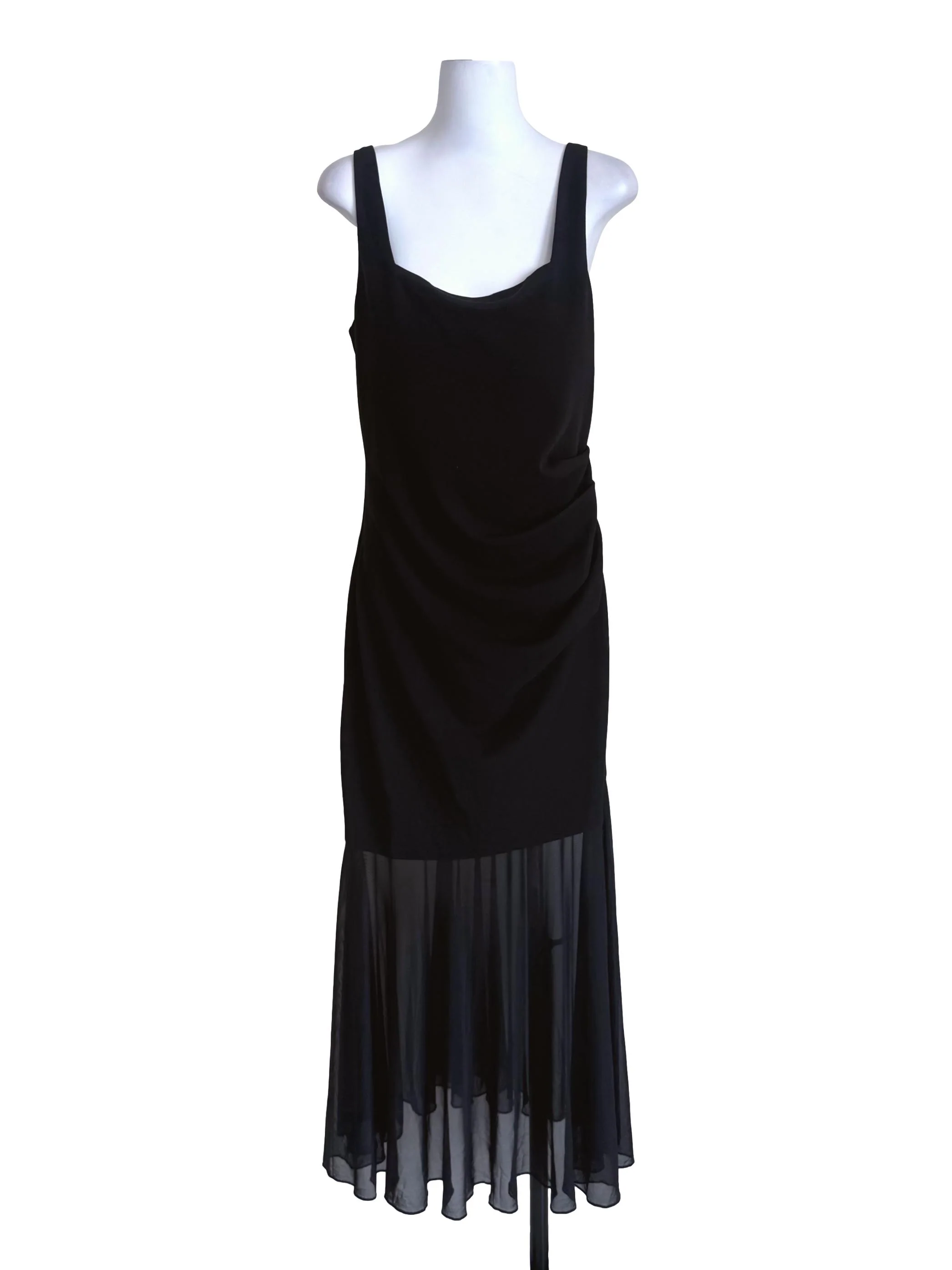 Black Draped Bodycon Dress