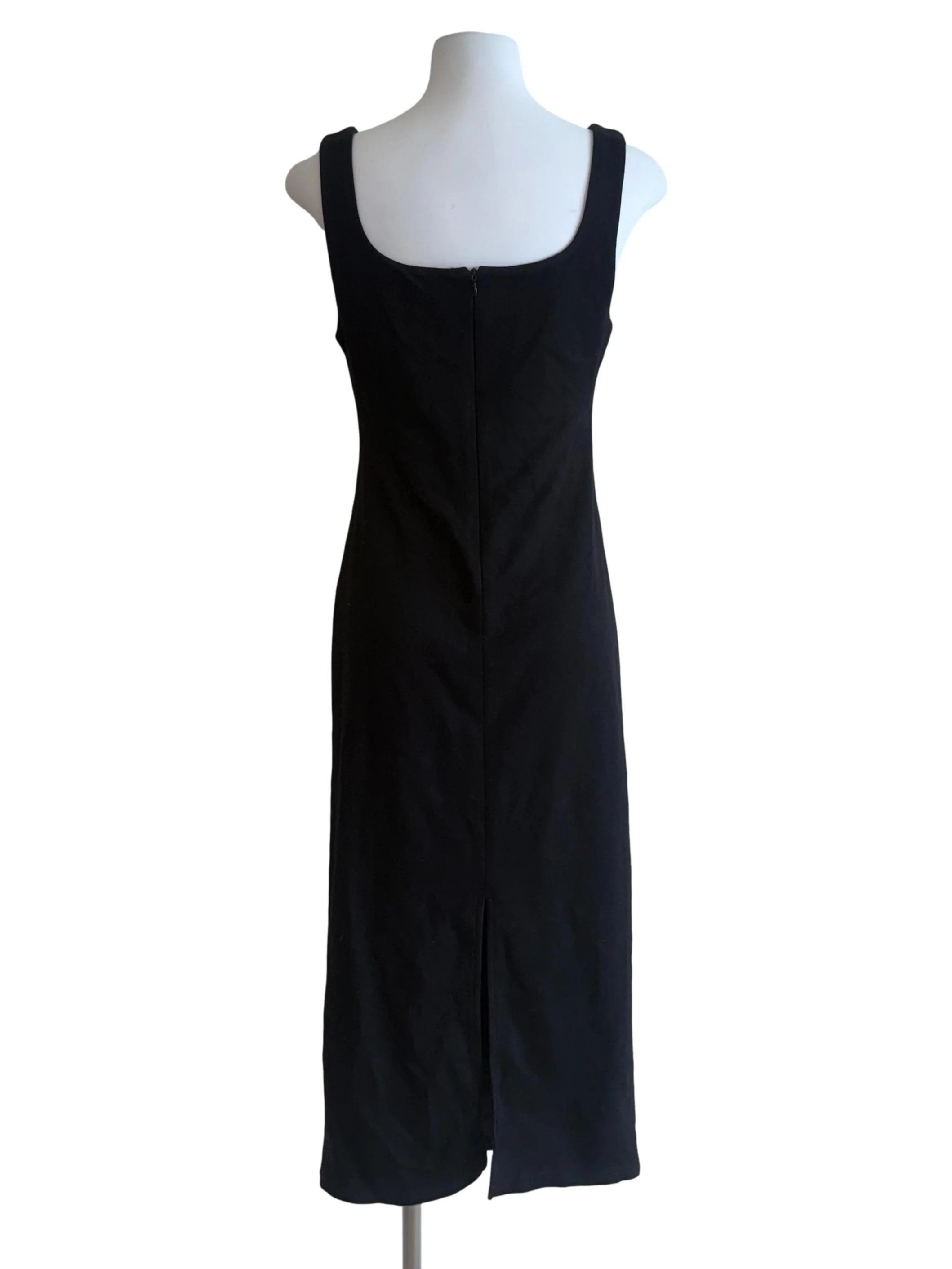Black Draped Bodycon Dress - Image 2