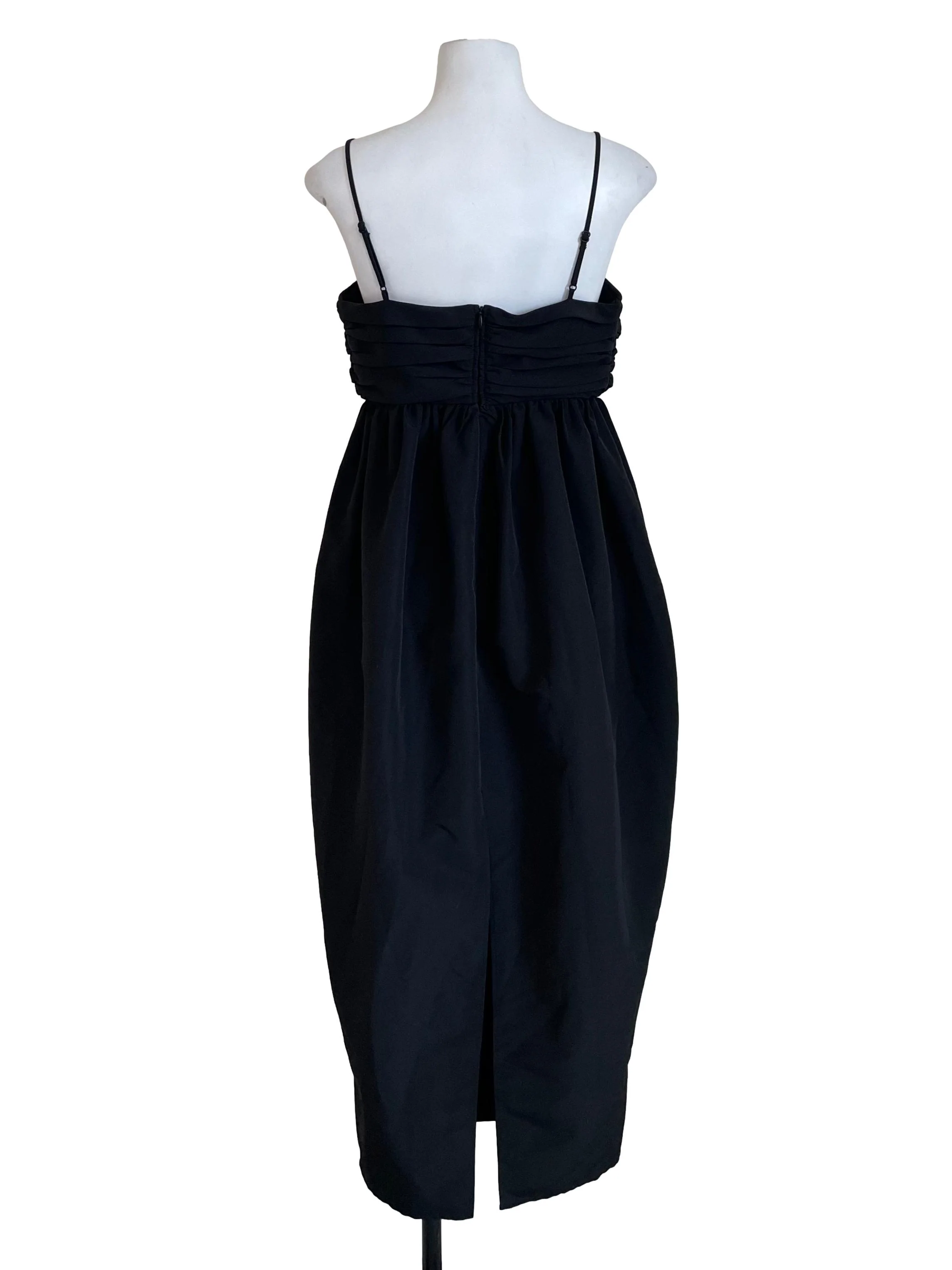 Black Draped Bubble Dress - Image 2