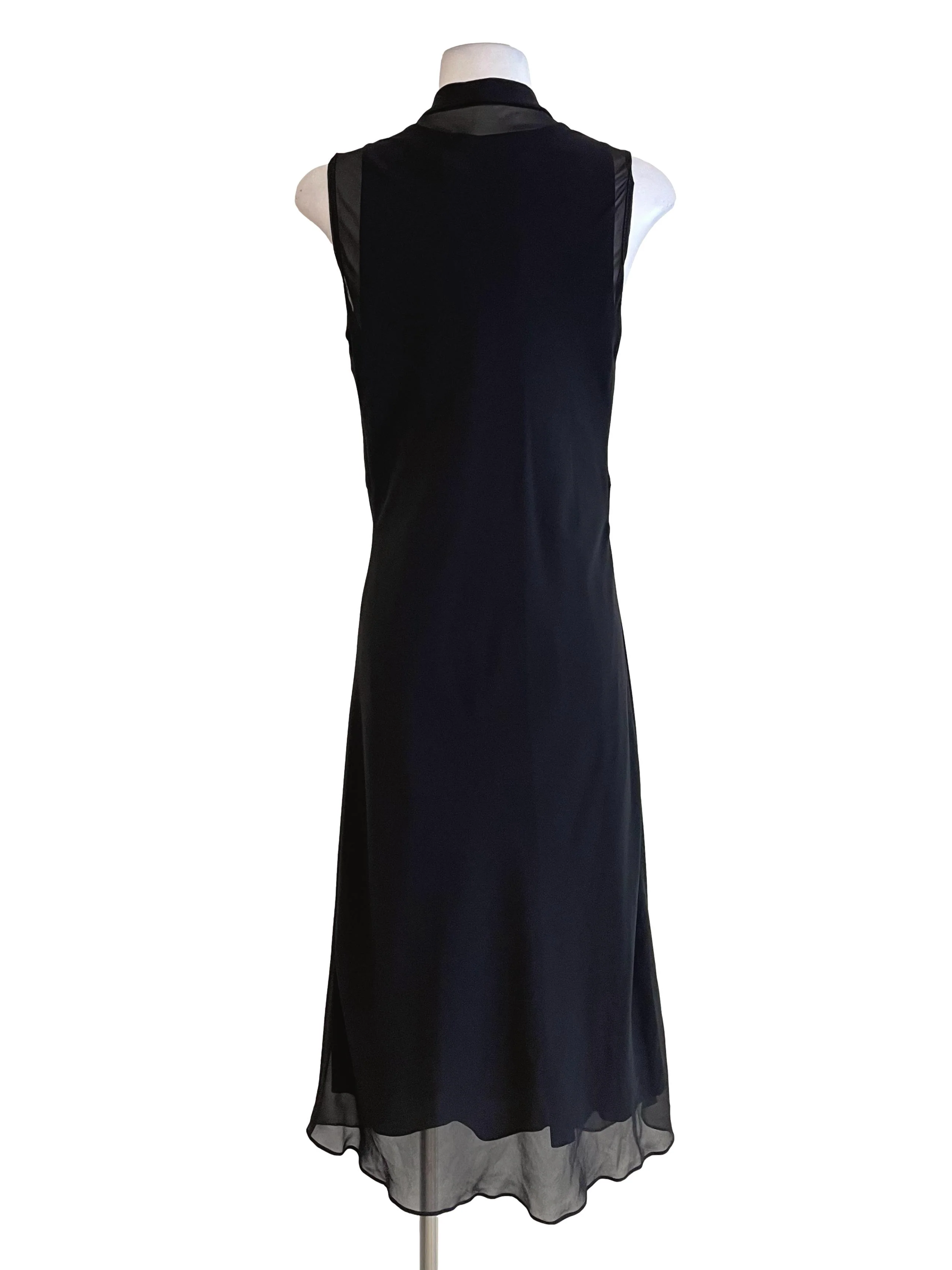 Black Draped Mesh Elegant Dress - Image 2