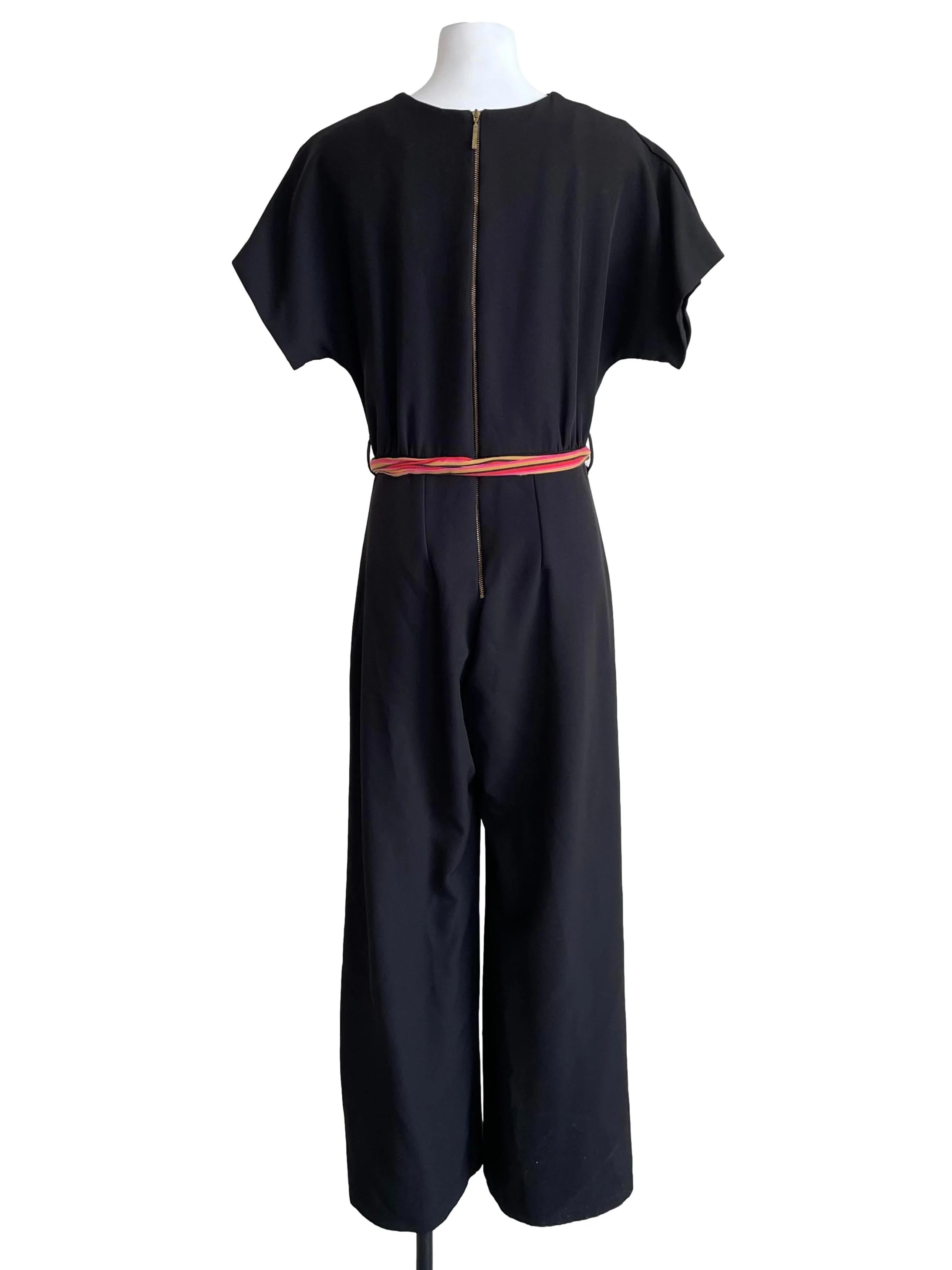 Black Drop Shoulder Wrap Jumpsuit - Image 2