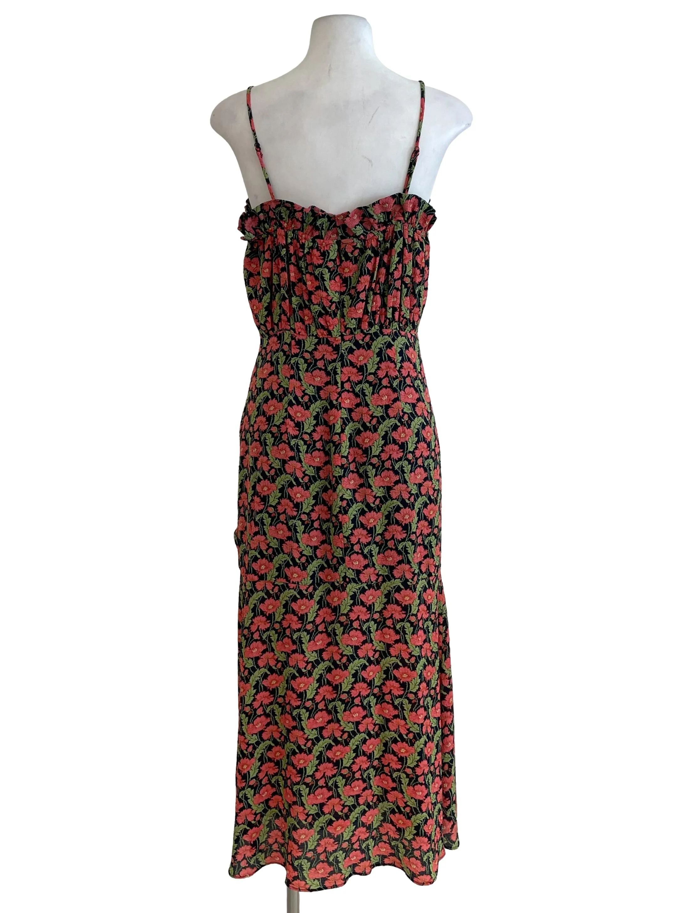 Black Floral Bodycon Slit Dress - Image 2