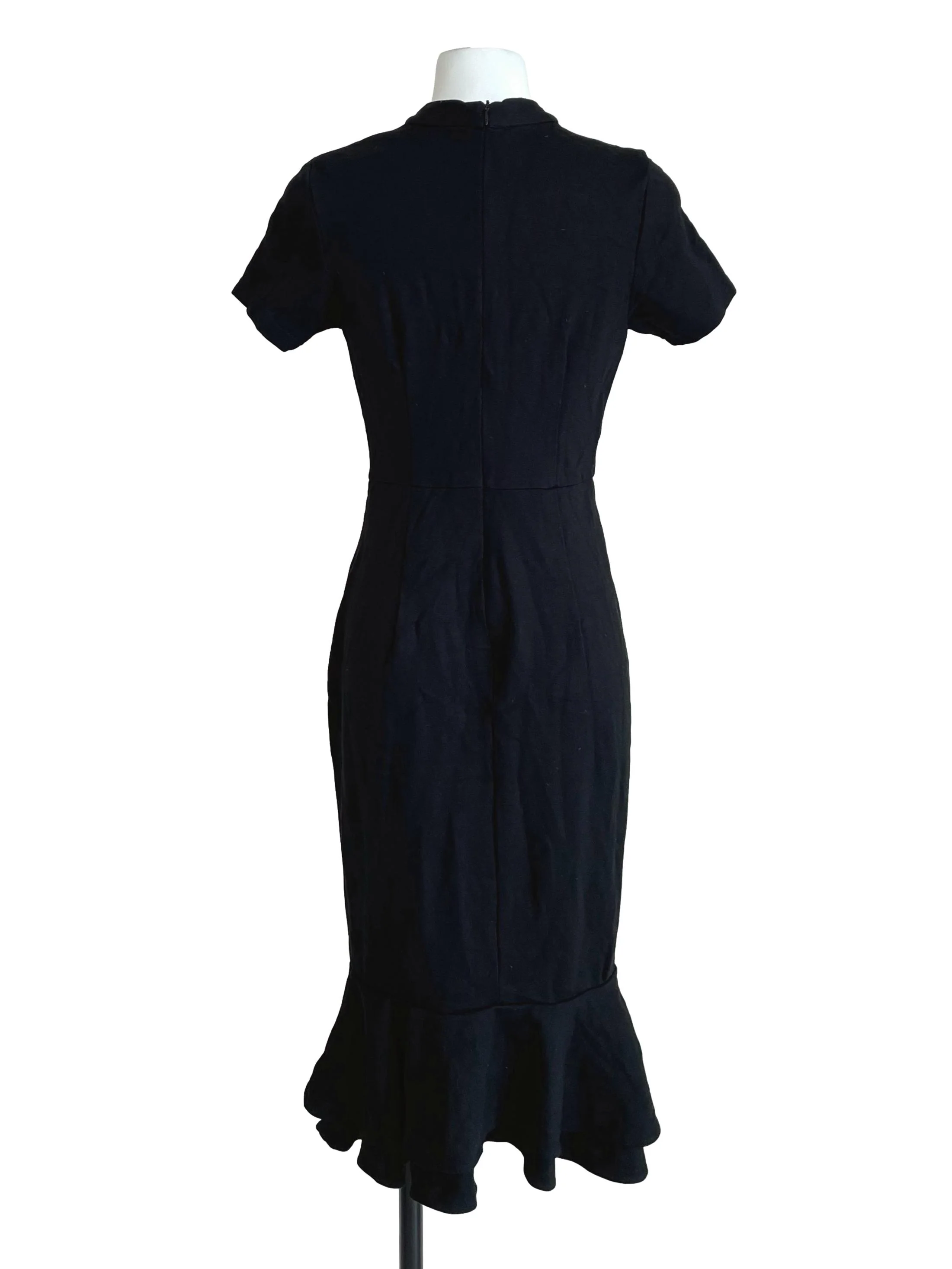 Black Flounce Sheath Dress - Image 2