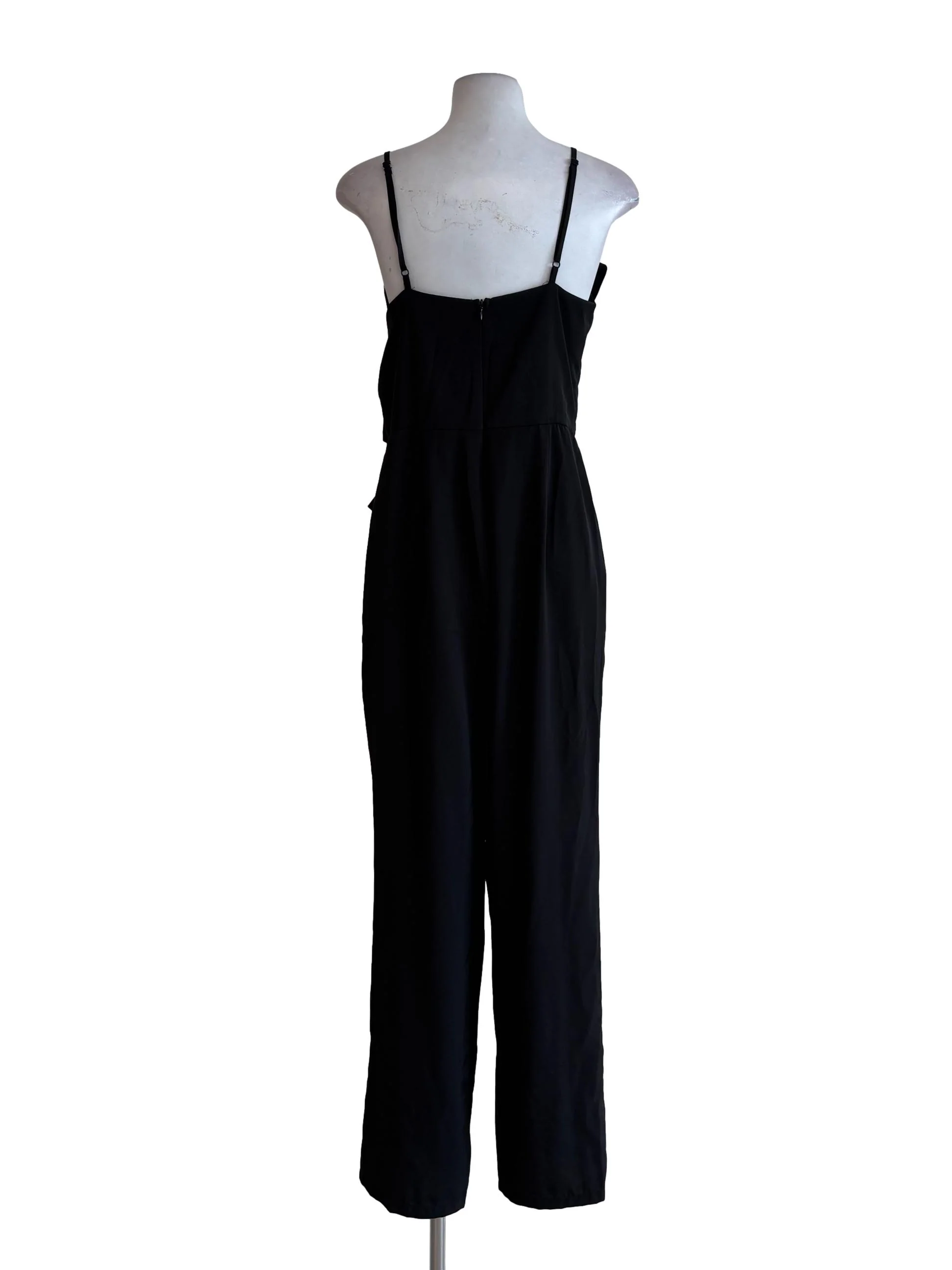 Black Flowy Spaghetti Strap Jumpsuit - Image 2