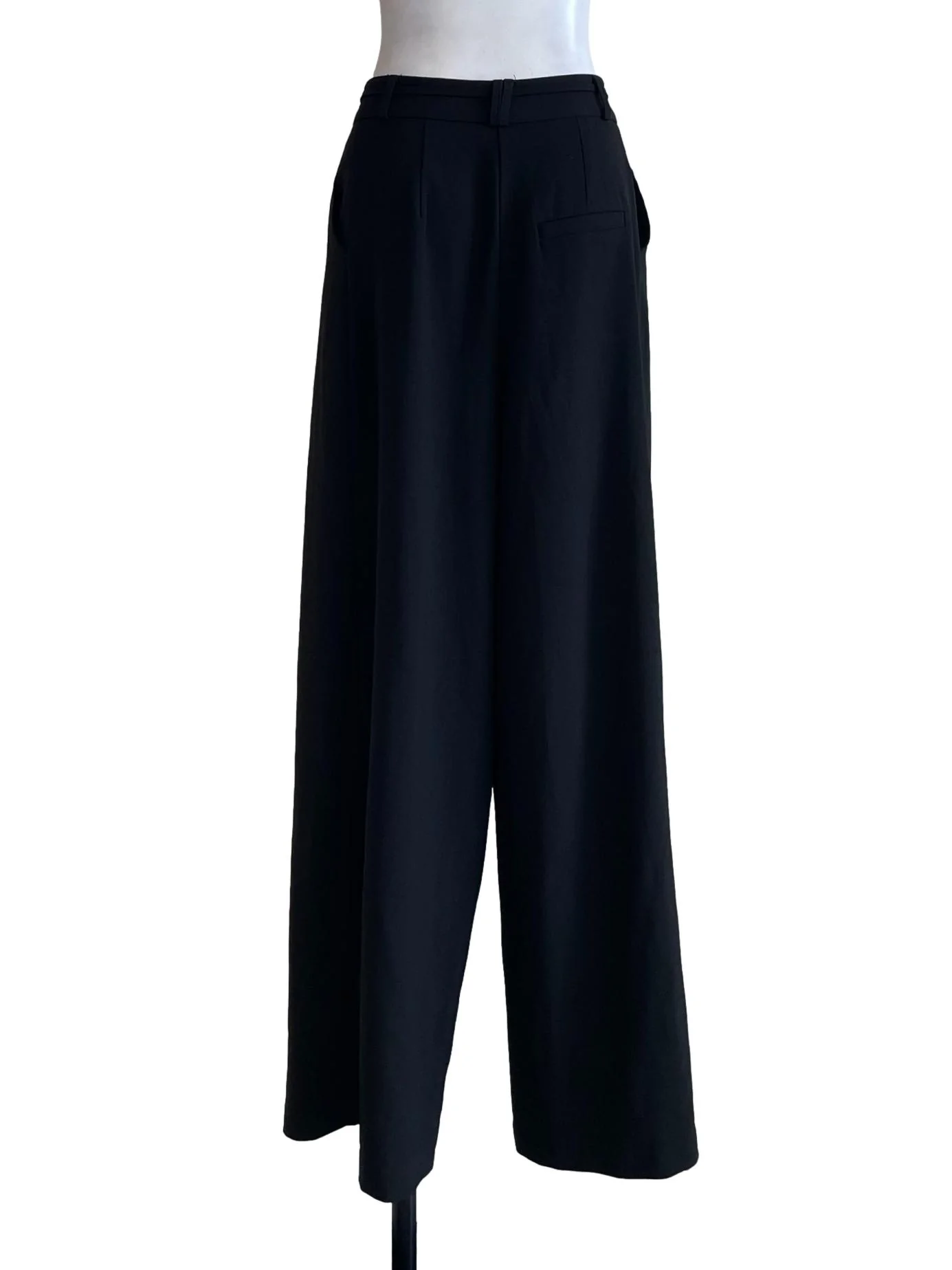 Black Flowy Wide Leg Pants - Image 2
