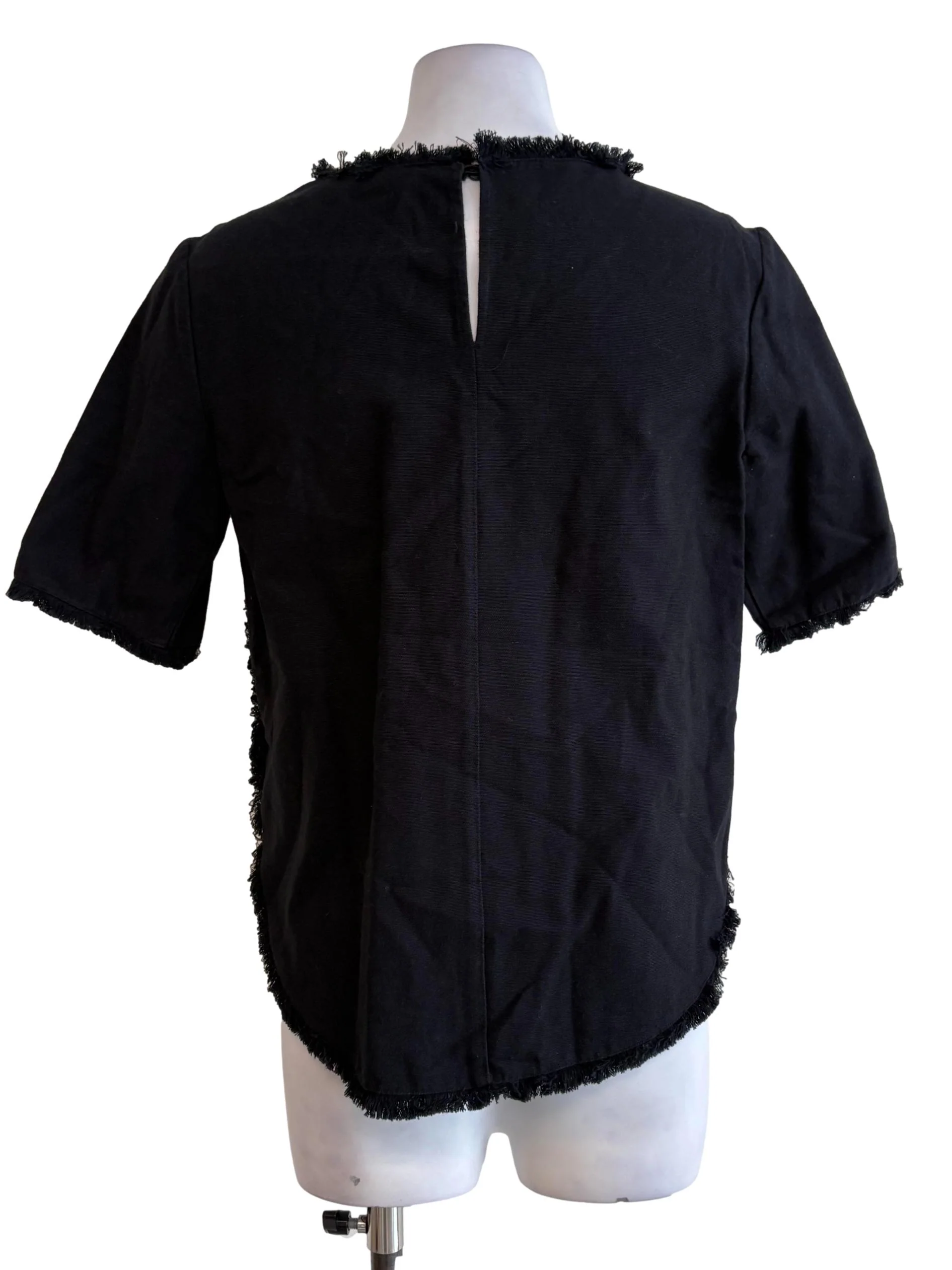 Black Fringe Hem Top - Image 2