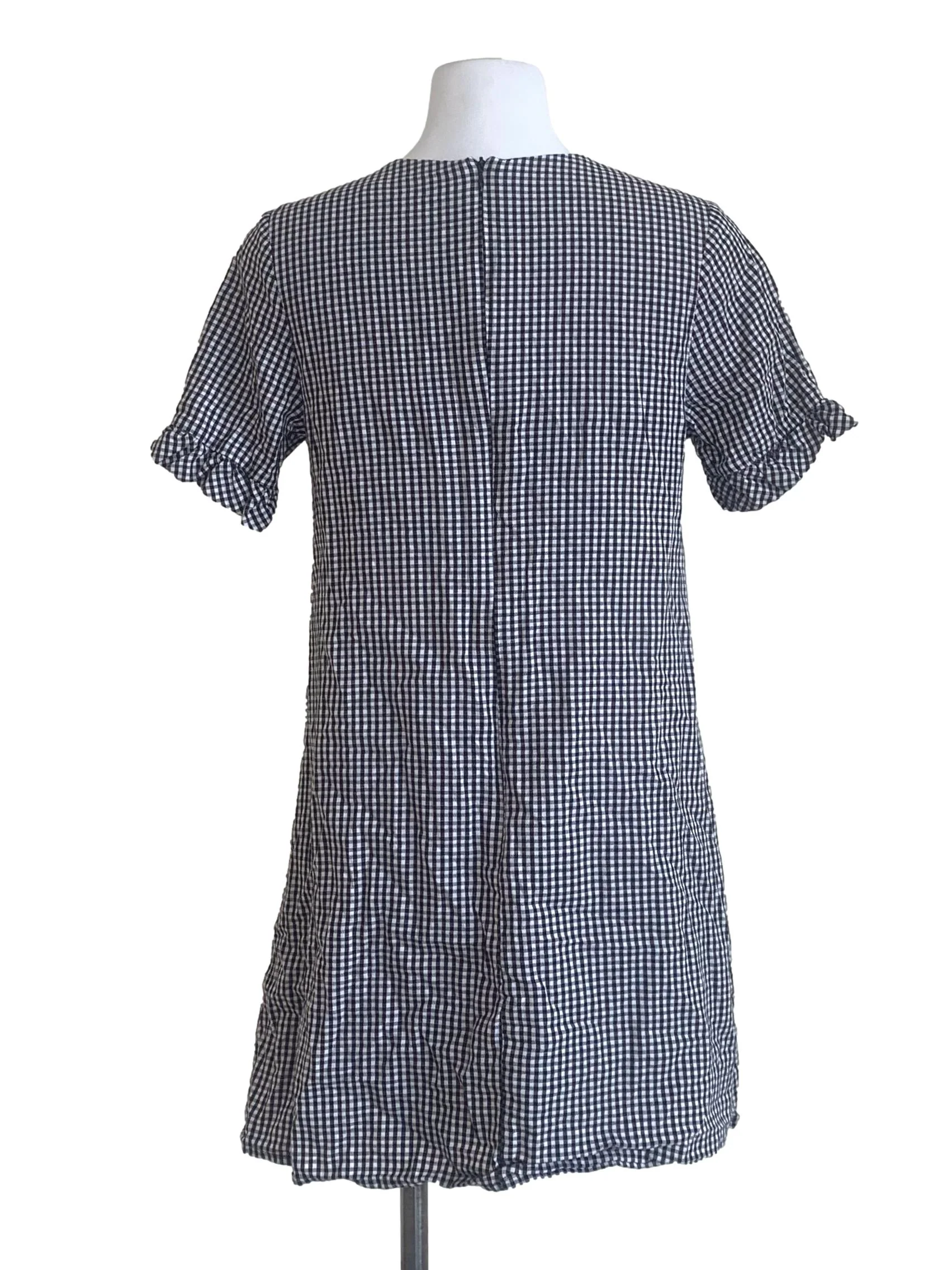 Black Gingham Pattern Dress - Image 2