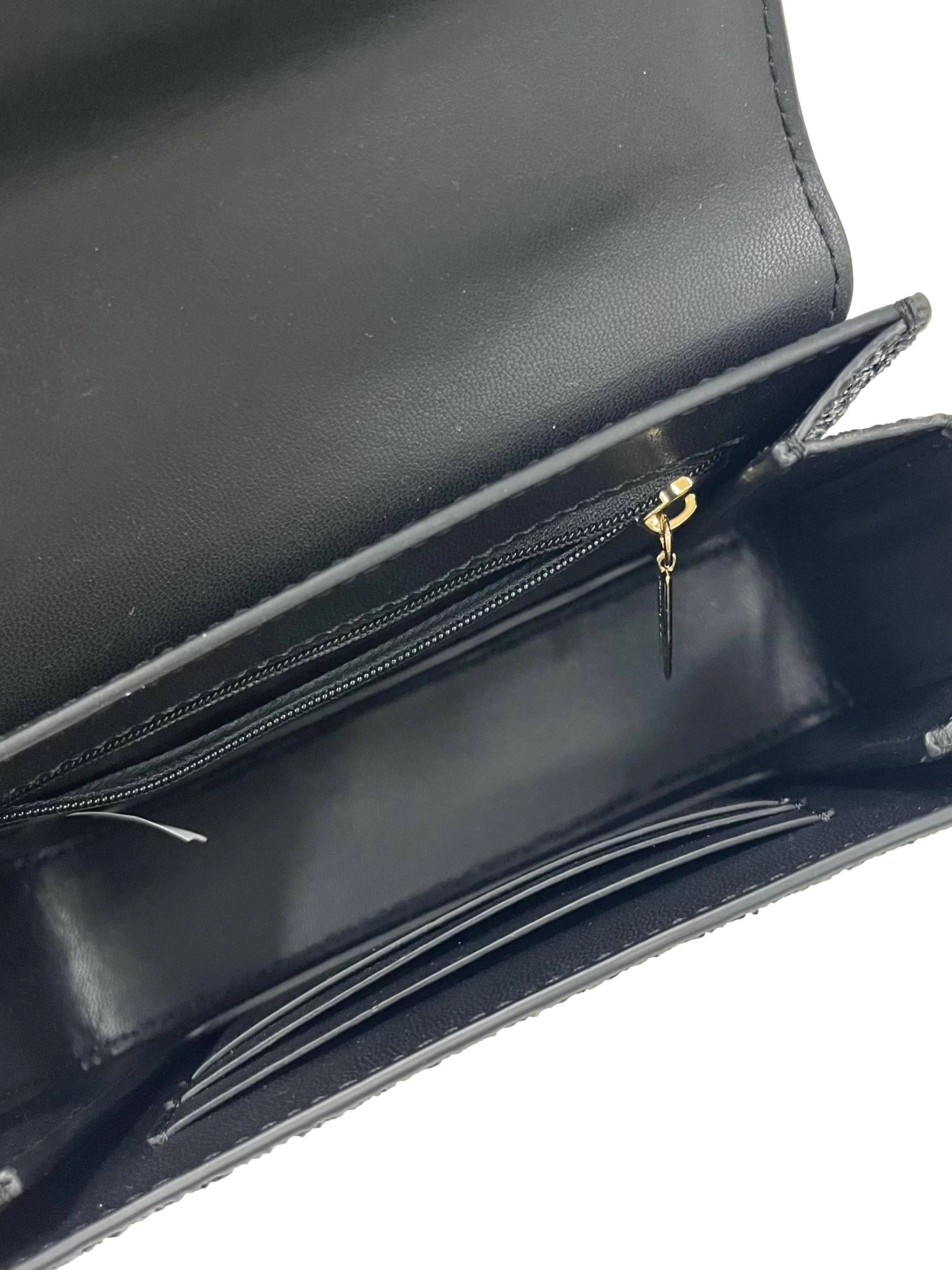 Black Glittery Push-Lock Chain Handle Bag - Image 4
