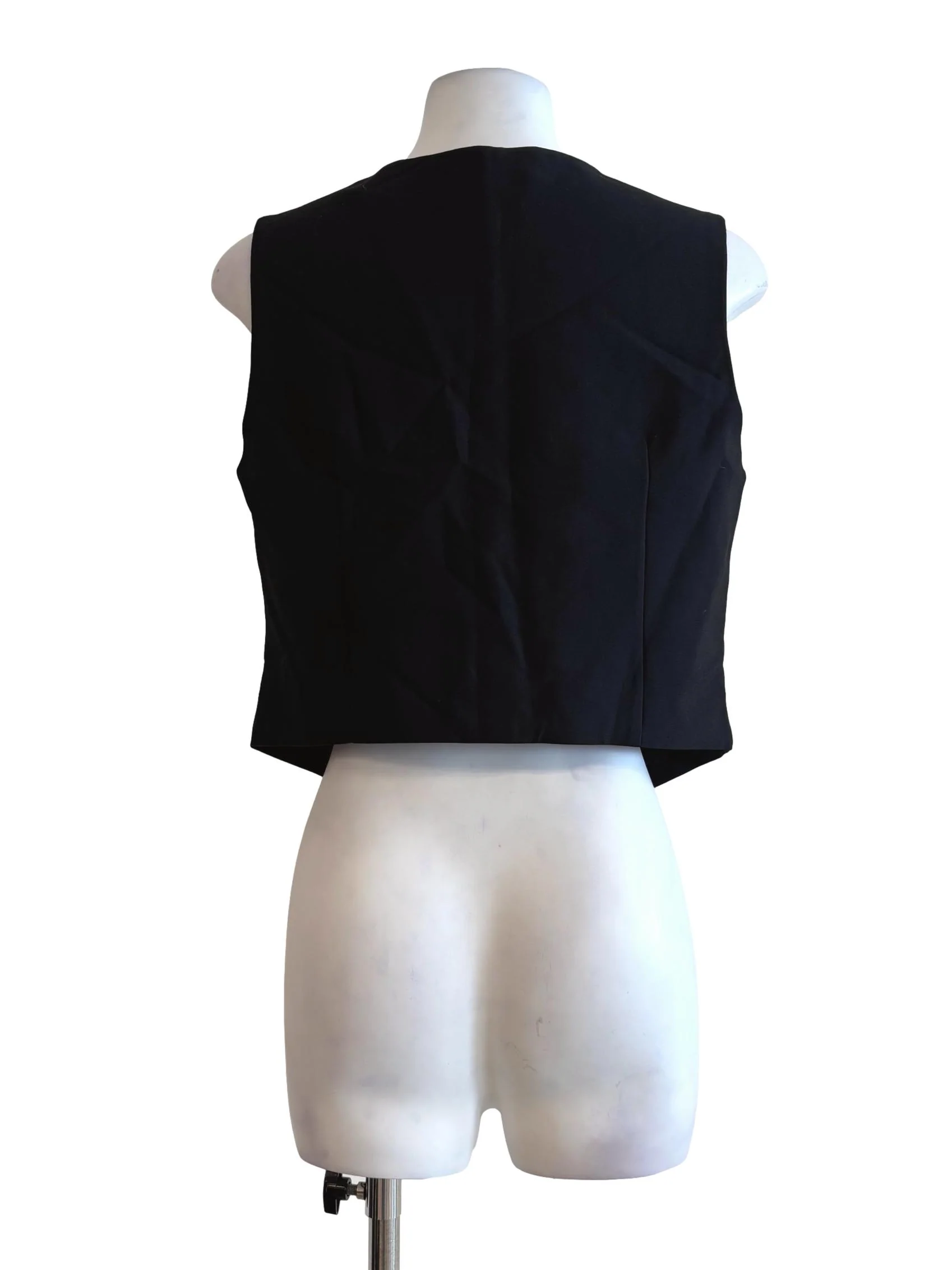 Black Gold Button Vest Top - Image 2