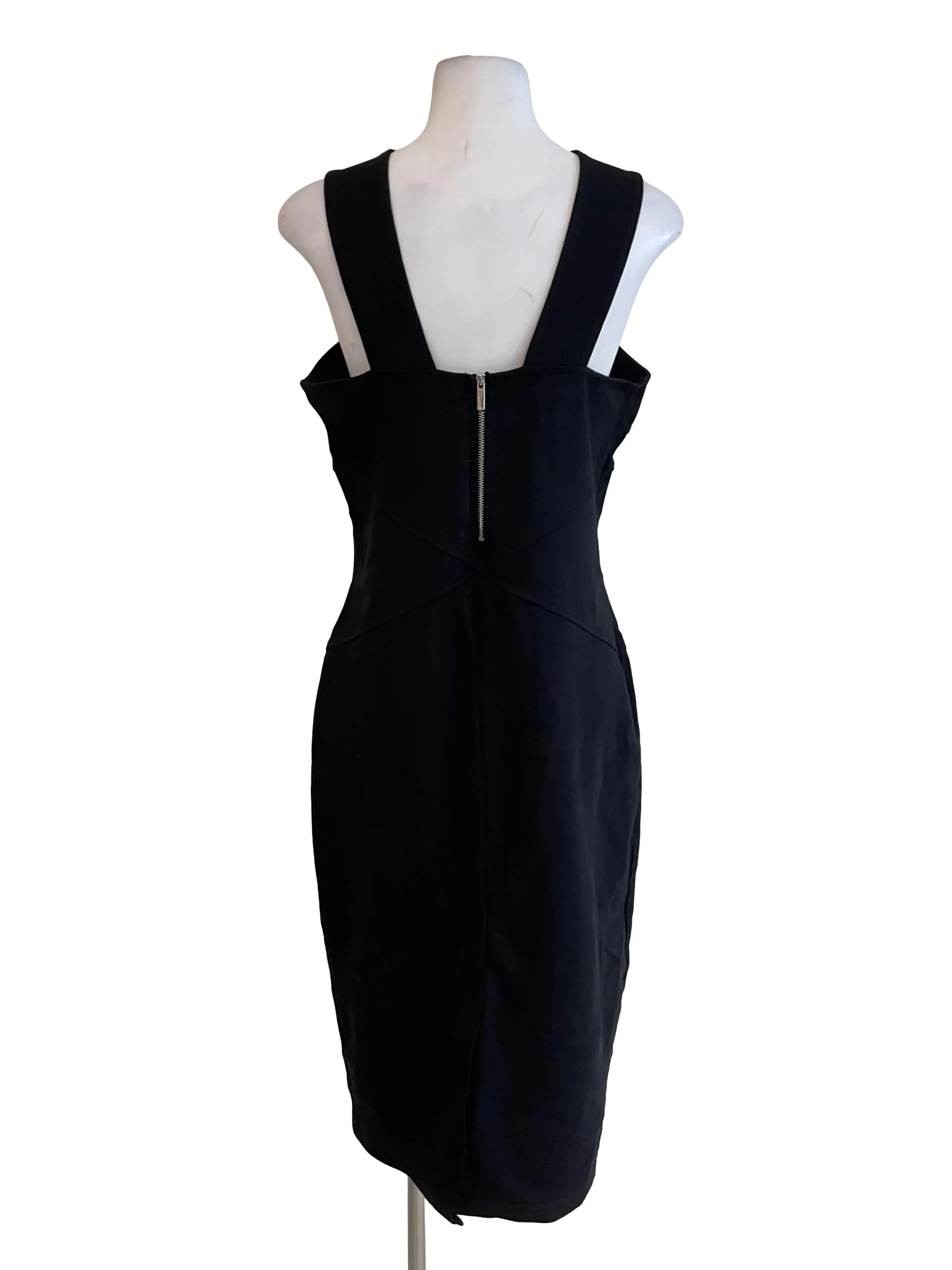 Black Halter Neck Slip Dress - Image 2