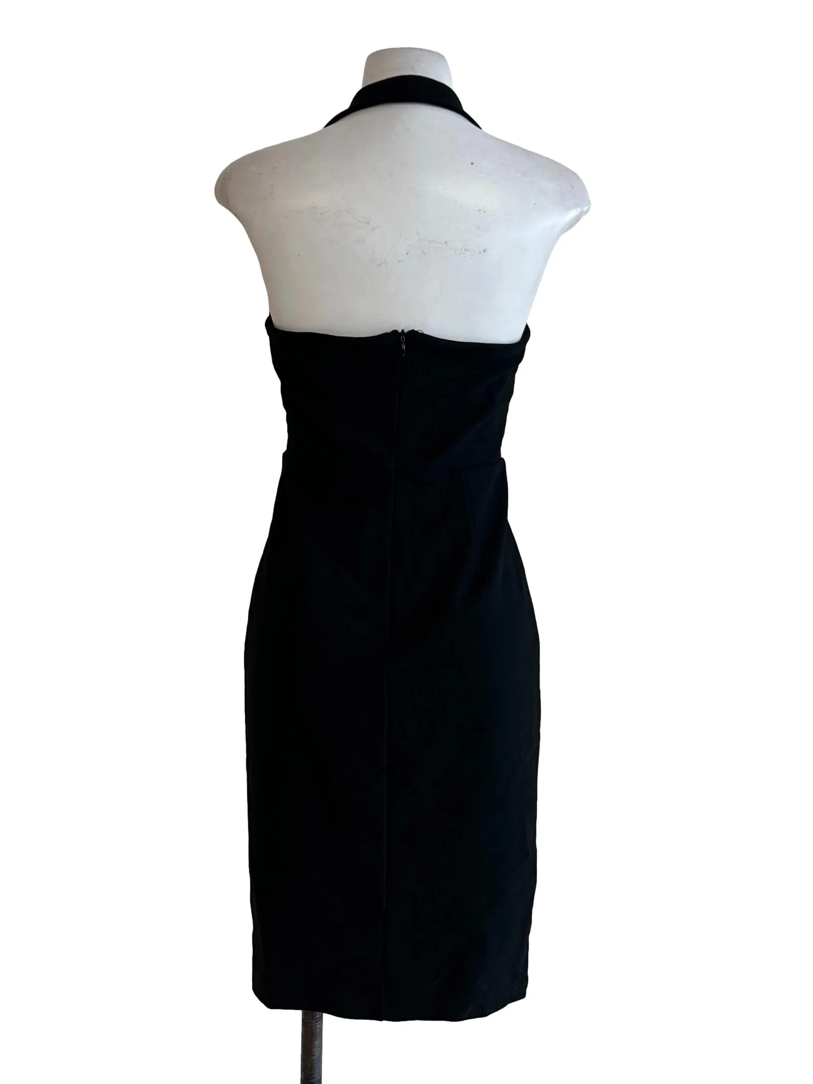 Black Halter Sheath Dress - Image 2