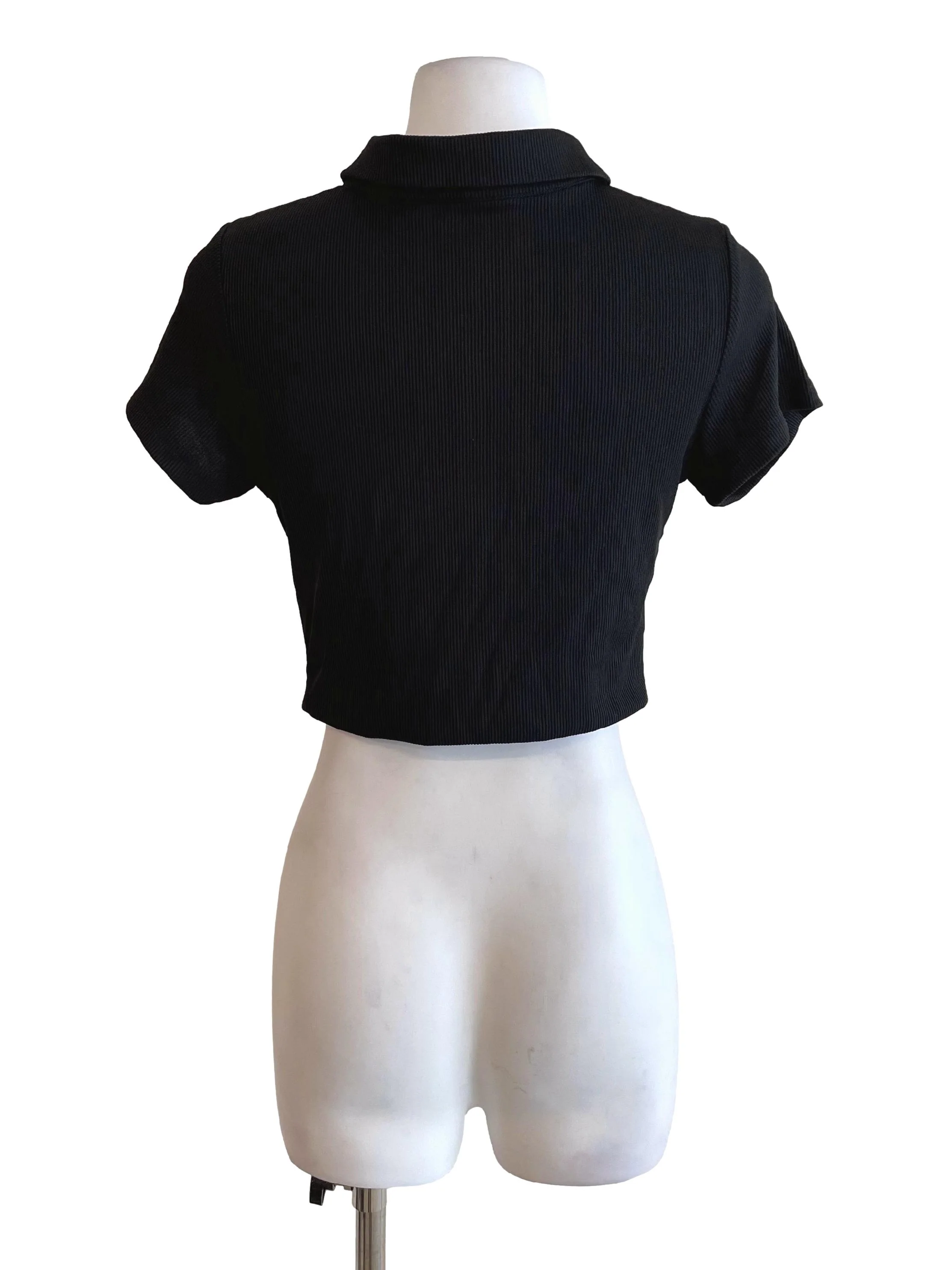 Black Henley Polo Top - Image 2