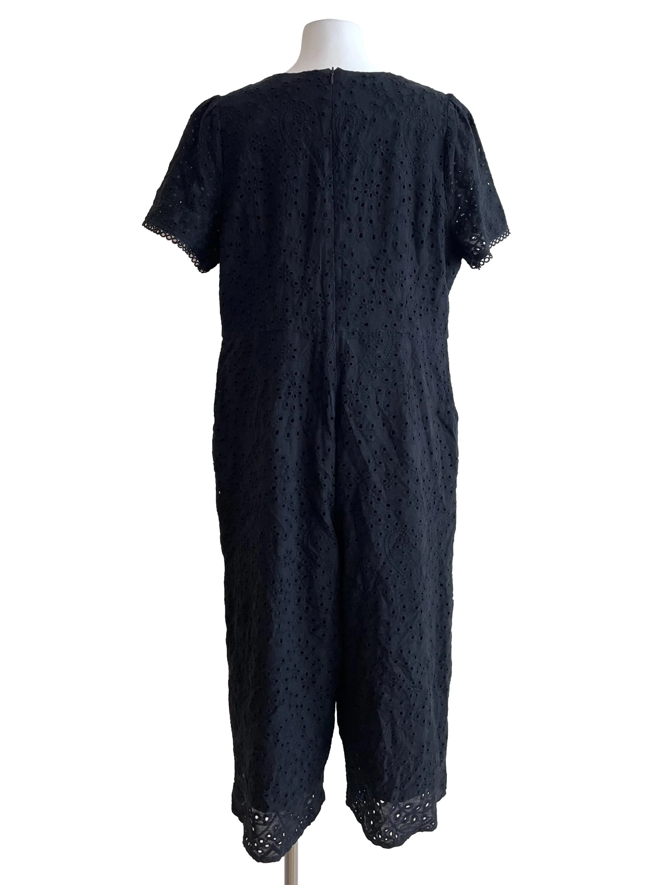 Black Hollow V Neck Jumpsuit - Image 2