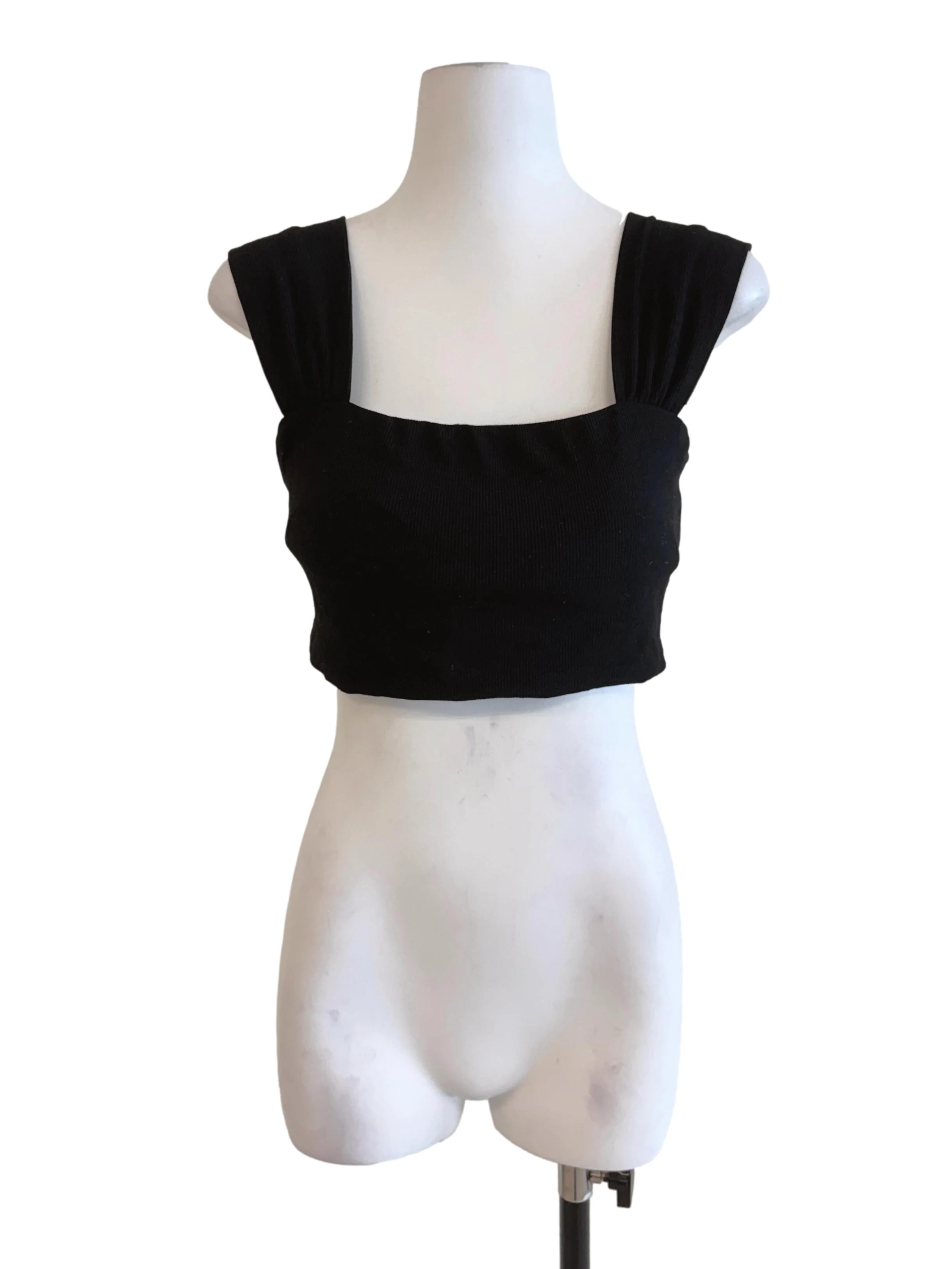 Black Knit Crop Top