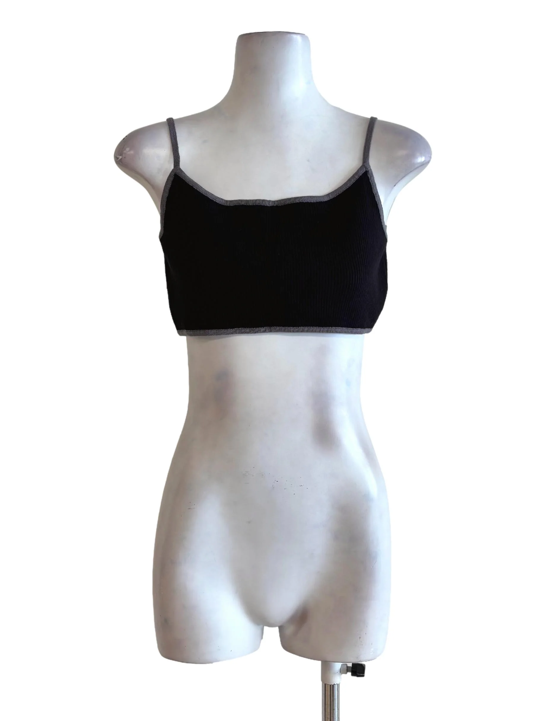 Black Knit Crop Top YHF