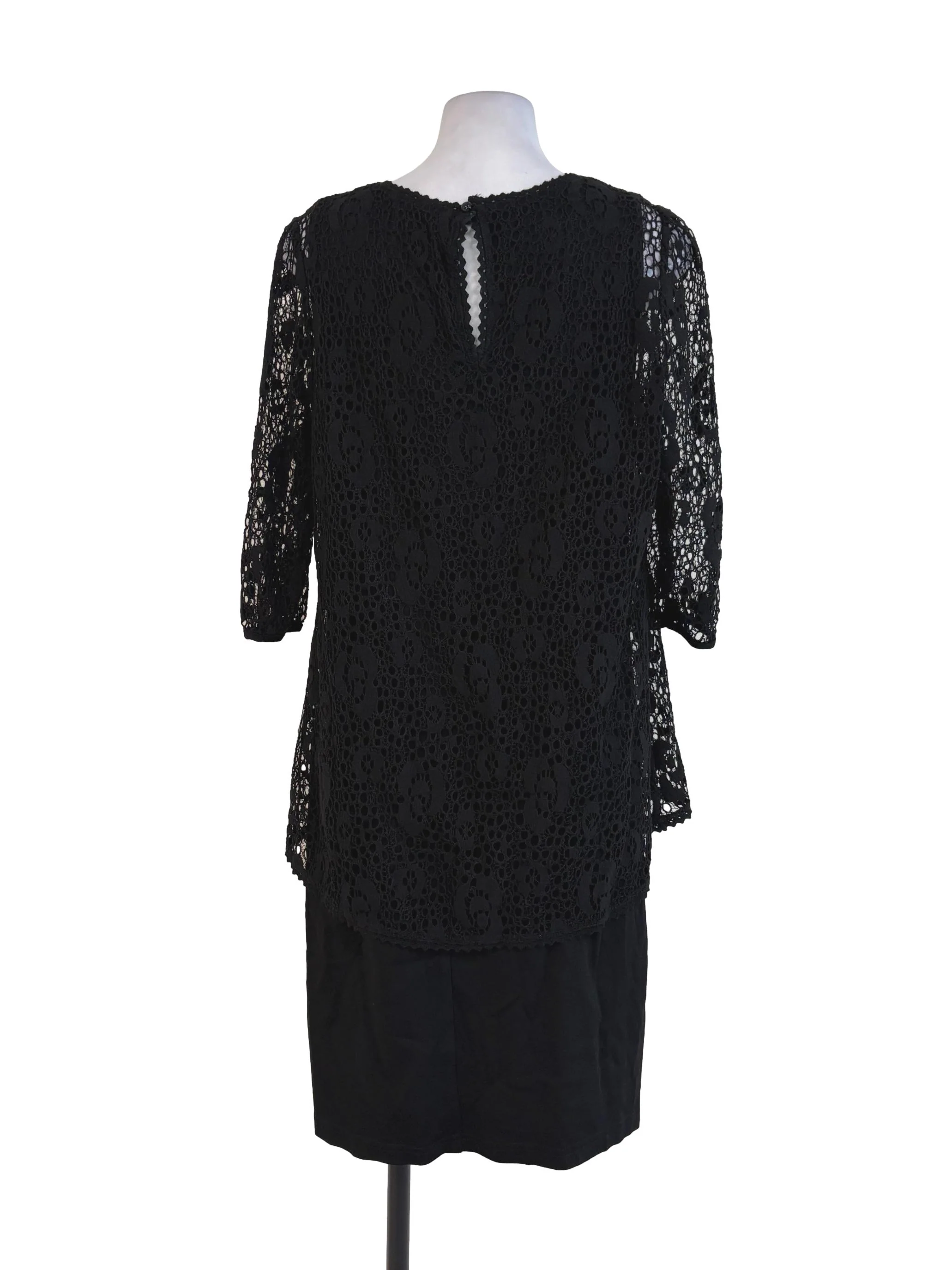 Black Lace Layered Dress - Image 2