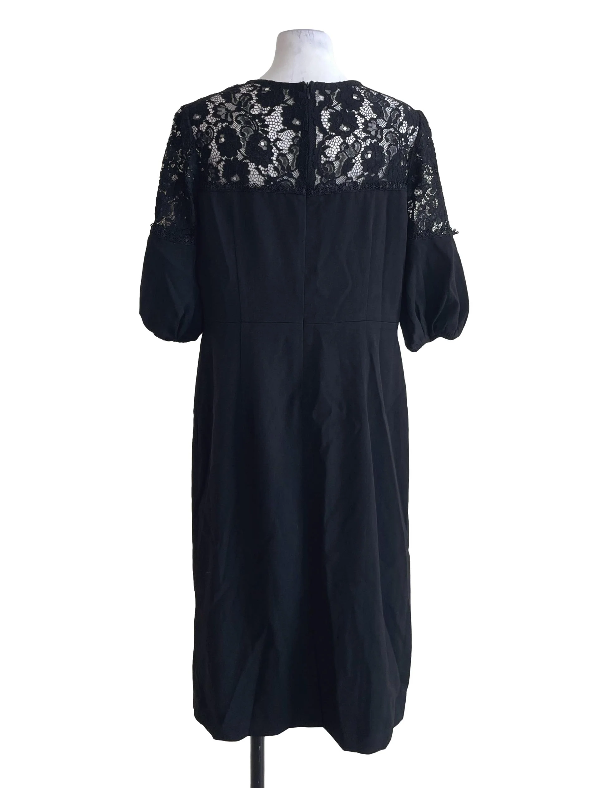 Black Lacy Neckline Dress - Image 2
