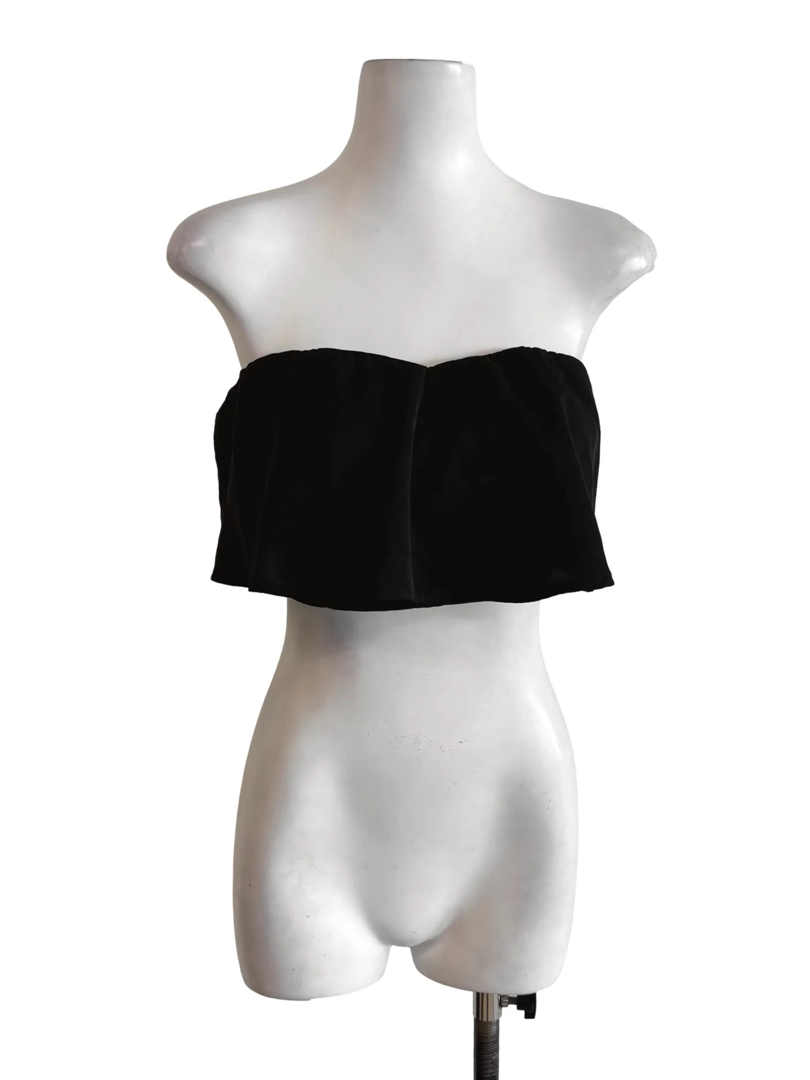 Black Layered Ruffle Tube Top