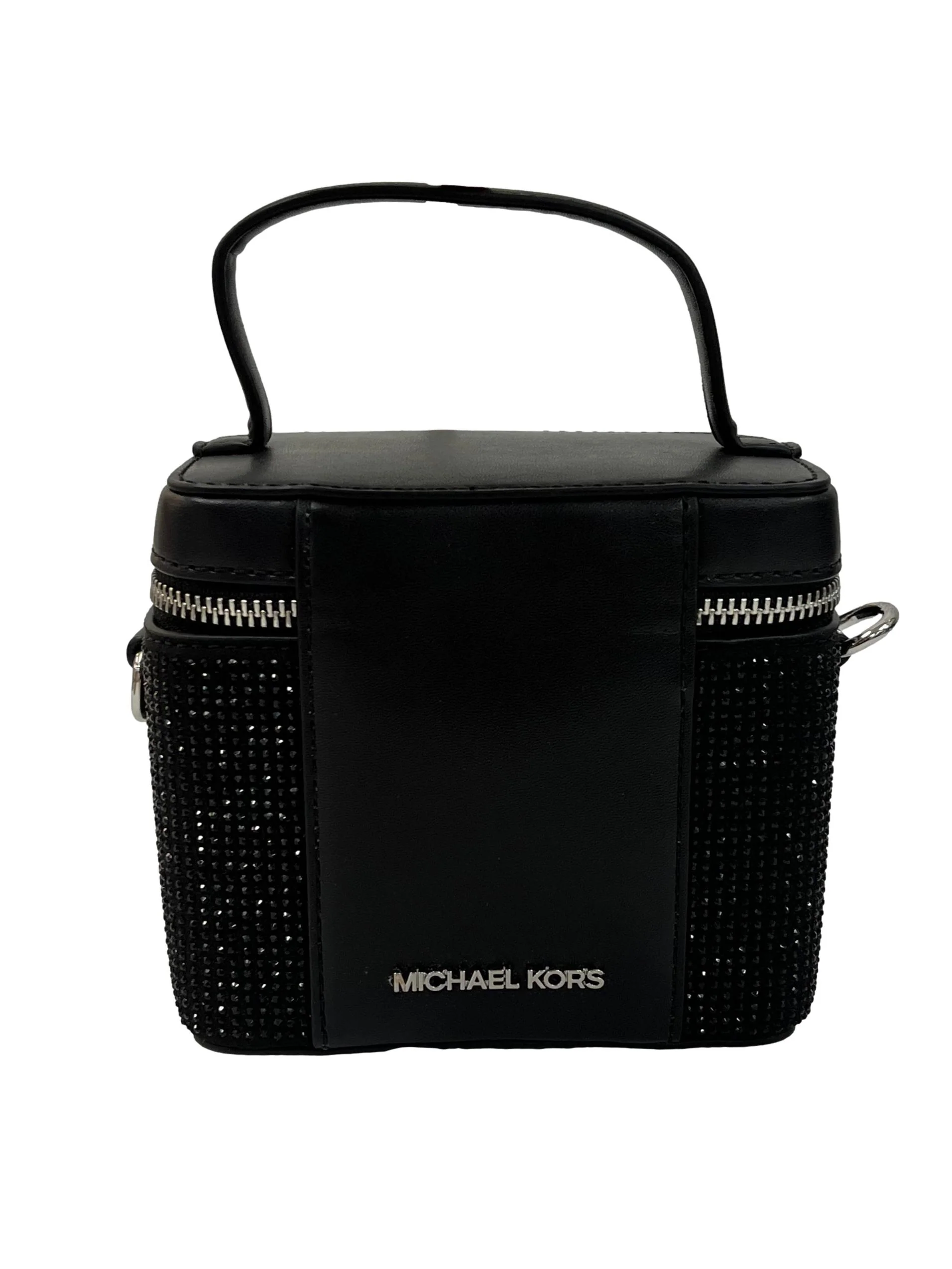 Black Leather Sandrine Glitter Small Box Crossbody Bag CSN - Image 2