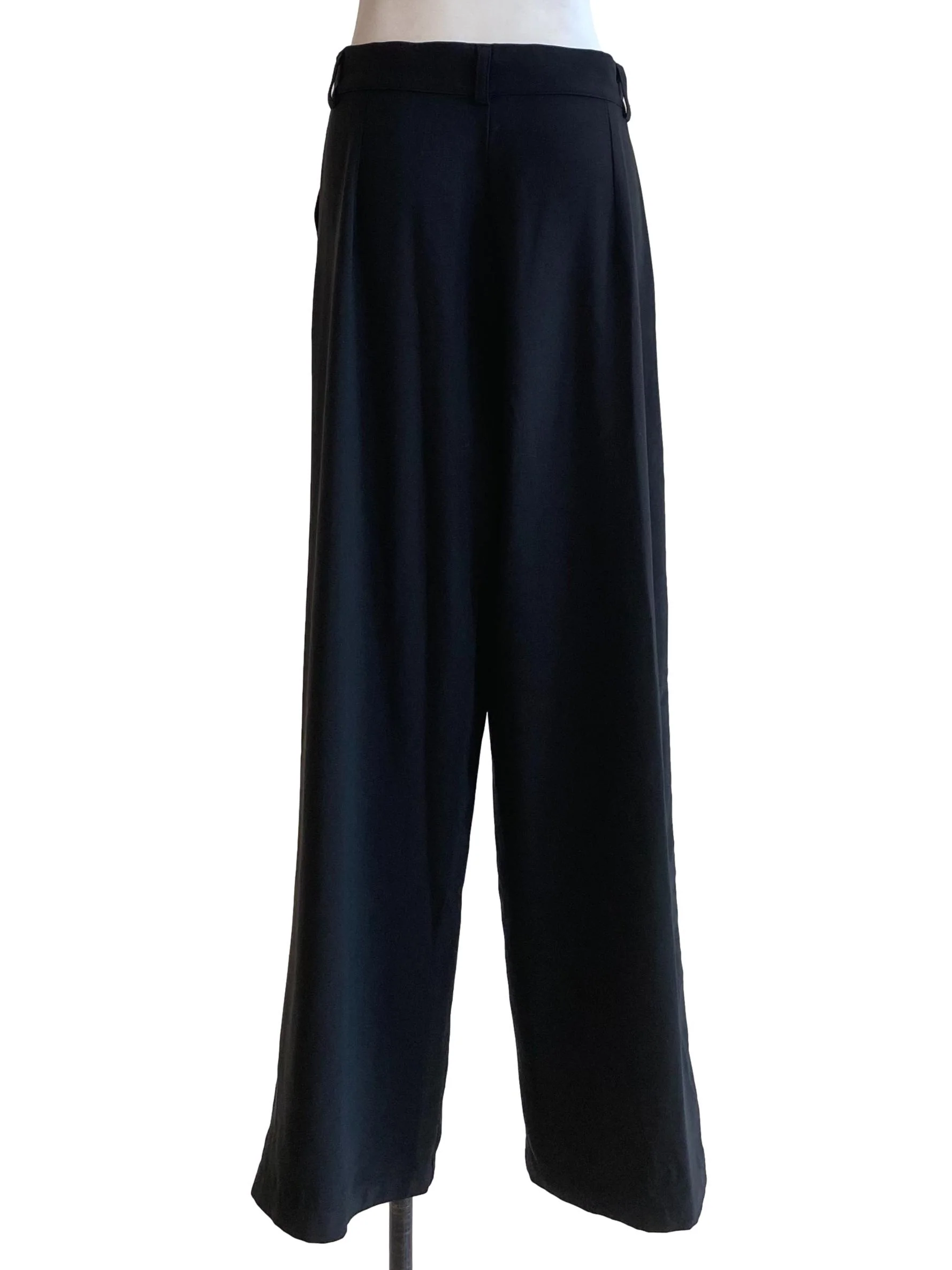 Black Loose Straight Cut Trousers - Image 2