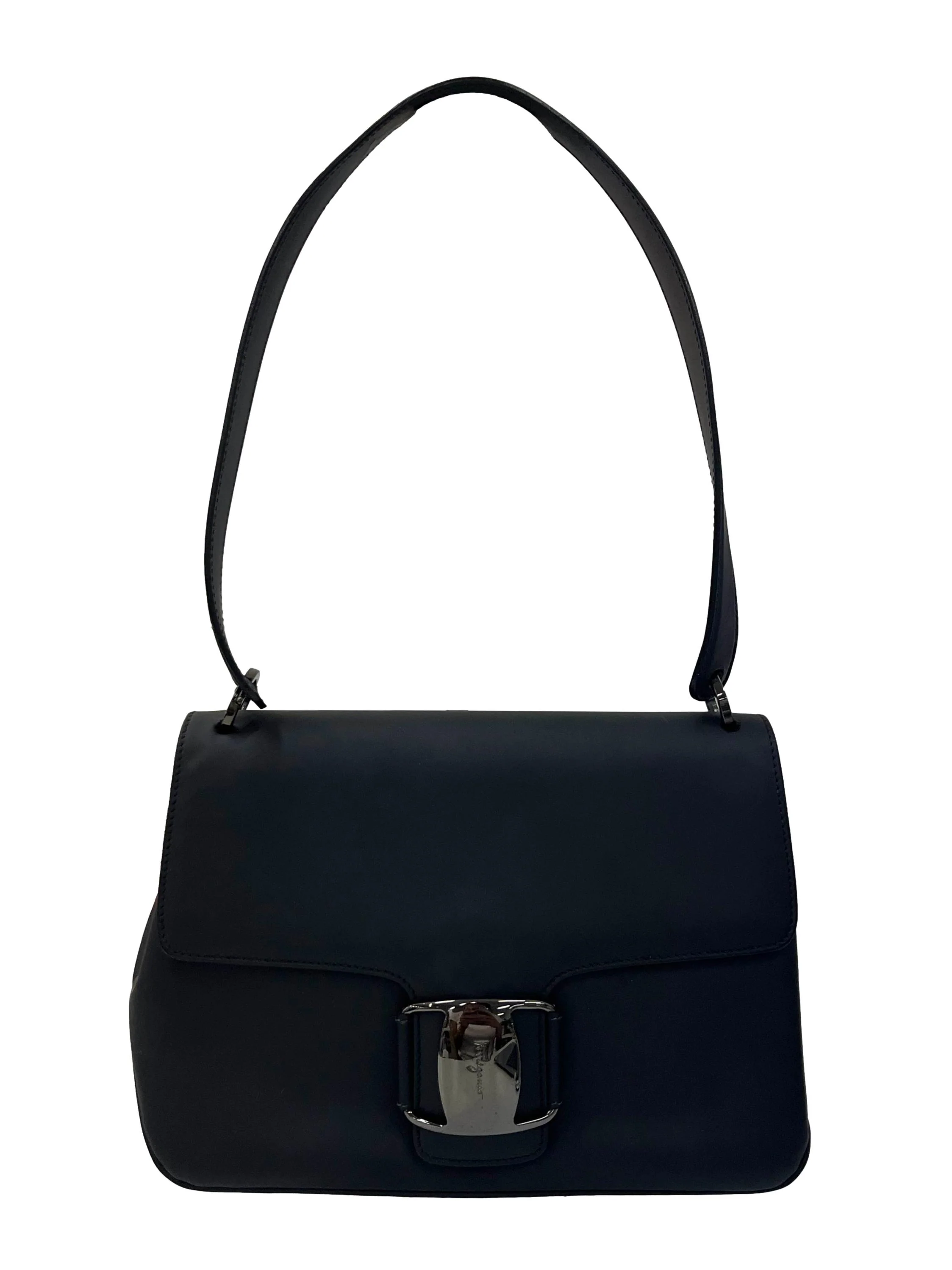 Black Matte Faux Leather Shoulder Bag