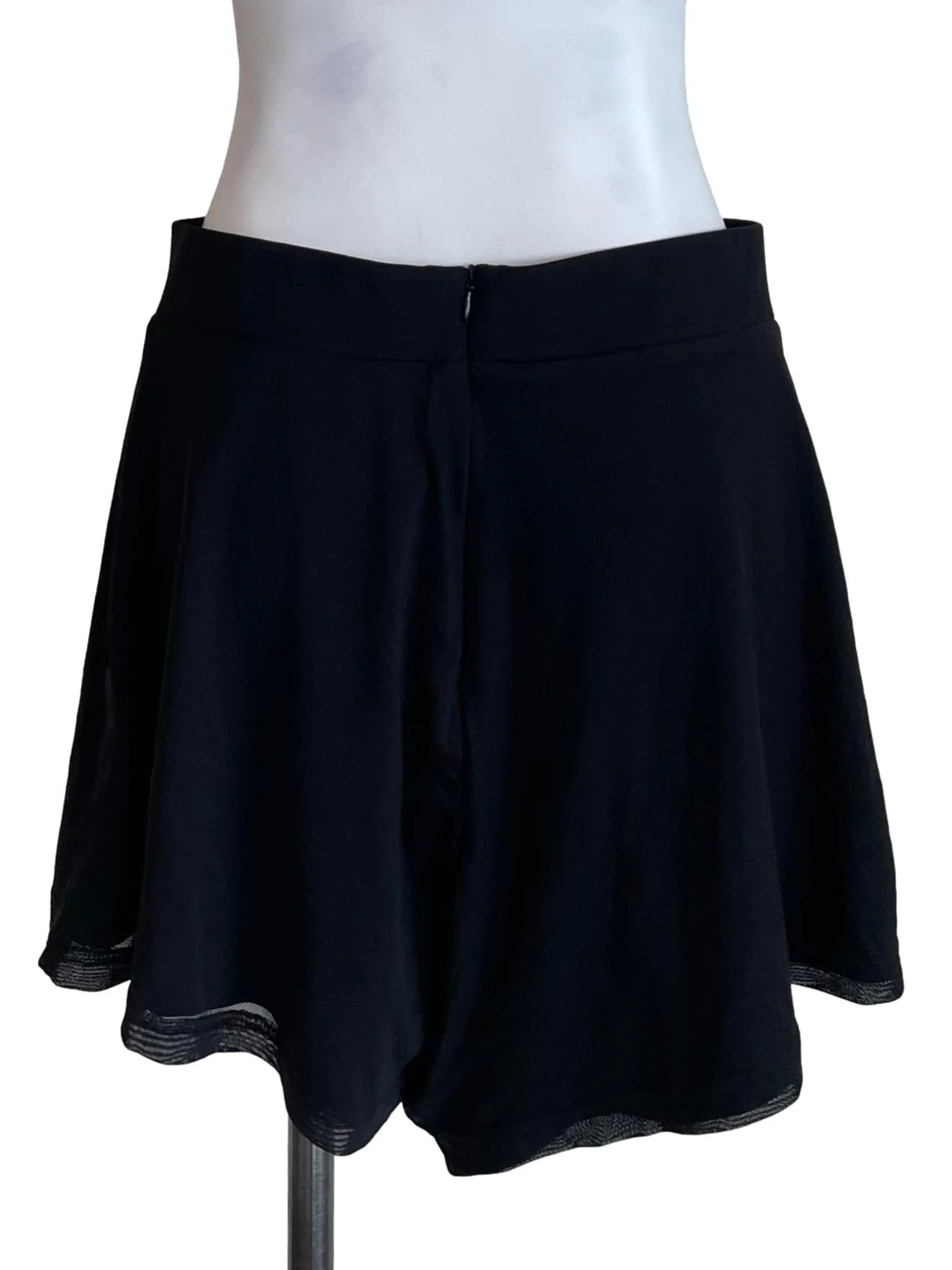 Black Mesh A-Line Shorts - Image 2