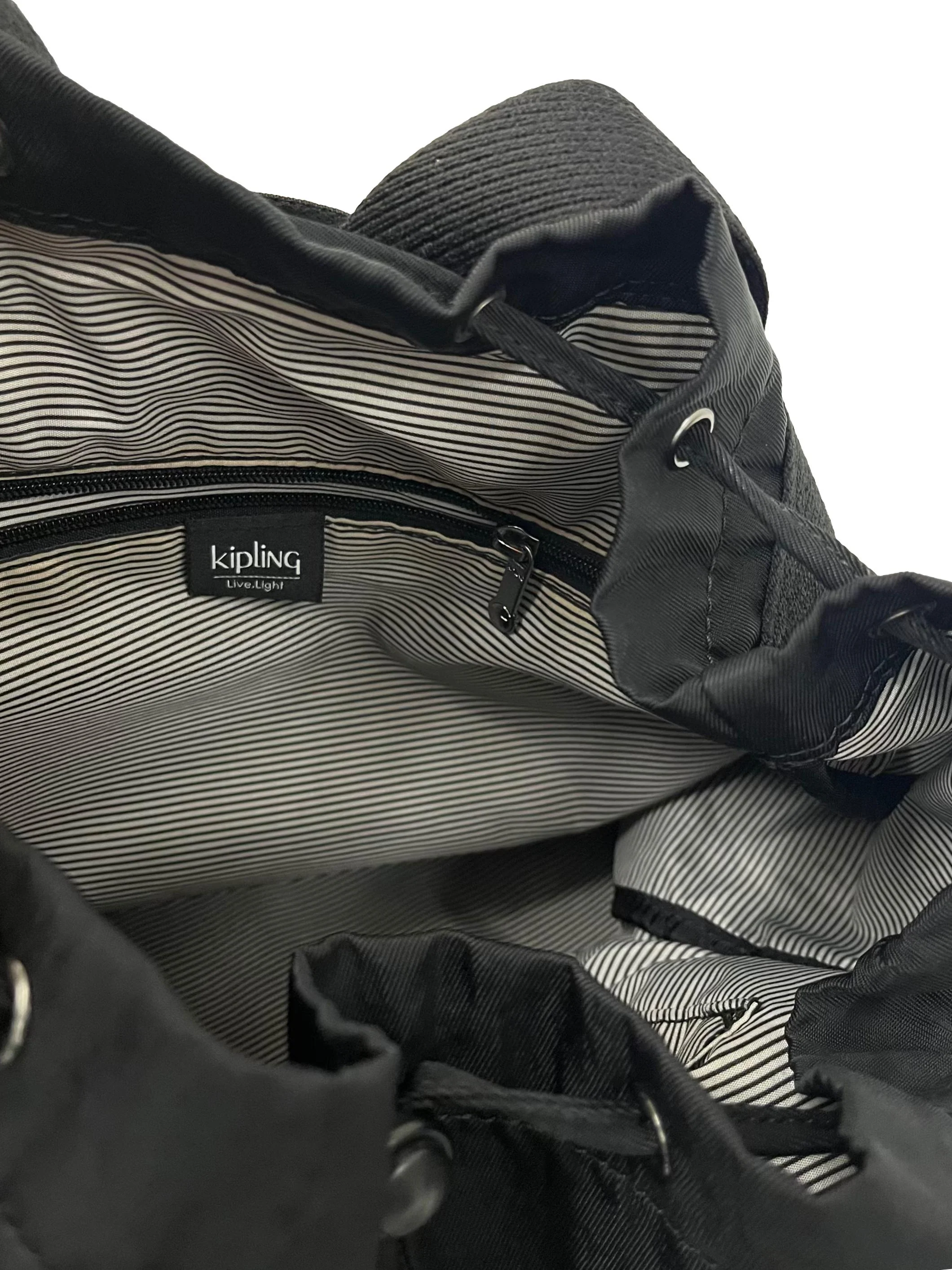 Black Nylon With Drawstring Closure Backpack CSN - Image 7