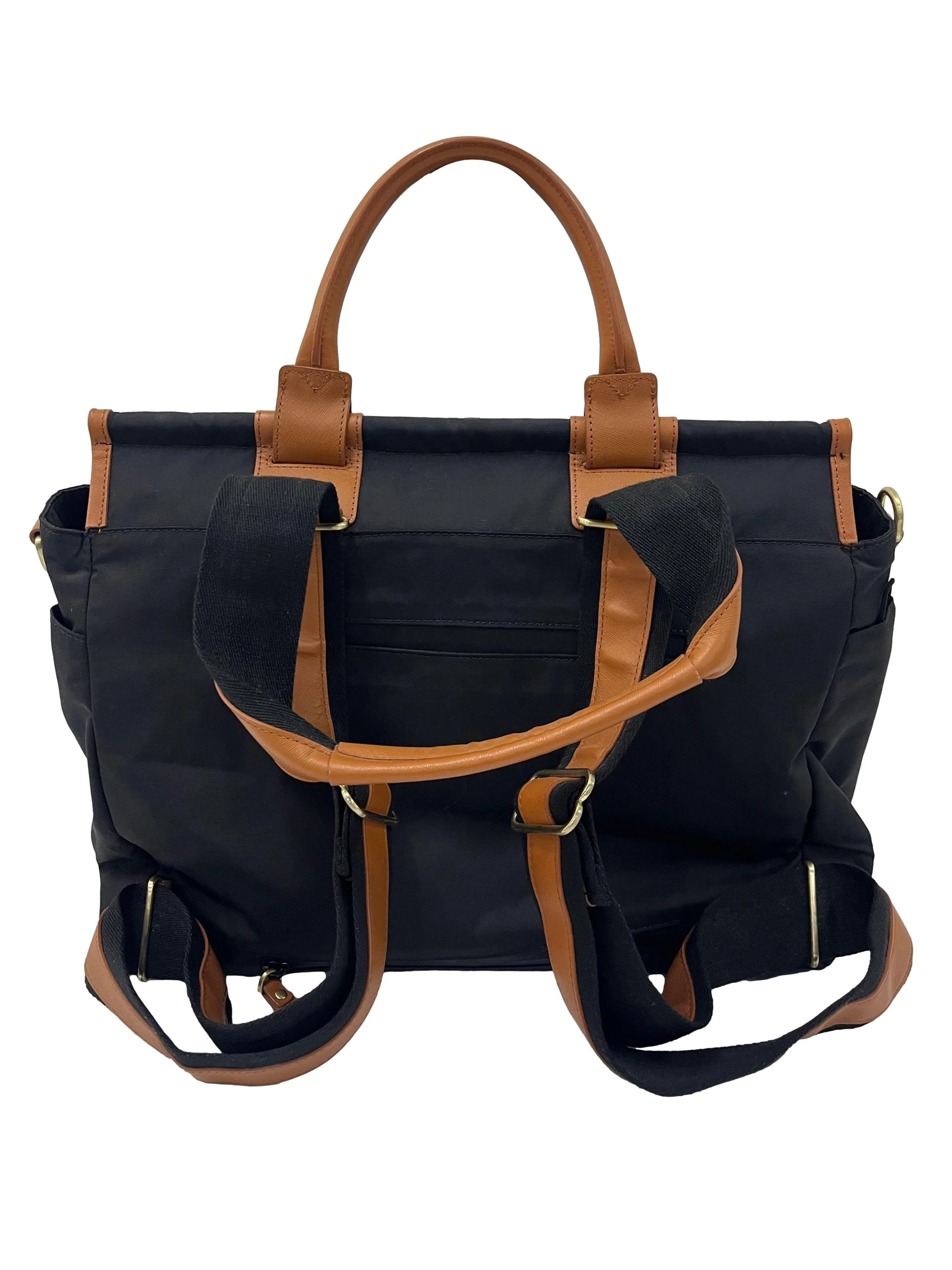 Black Nylon Work/Diaper Bag Backpack With Detachable Straps CSN - Image 2