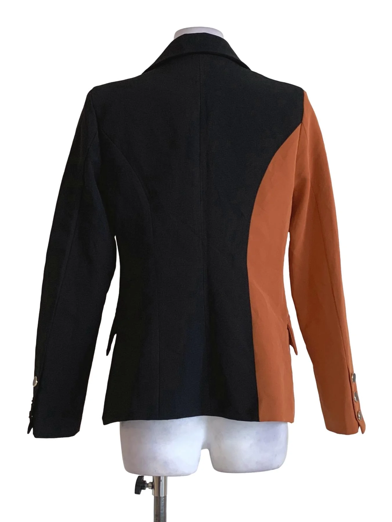 Black Orange Double Breasted Blazer - Image 2
