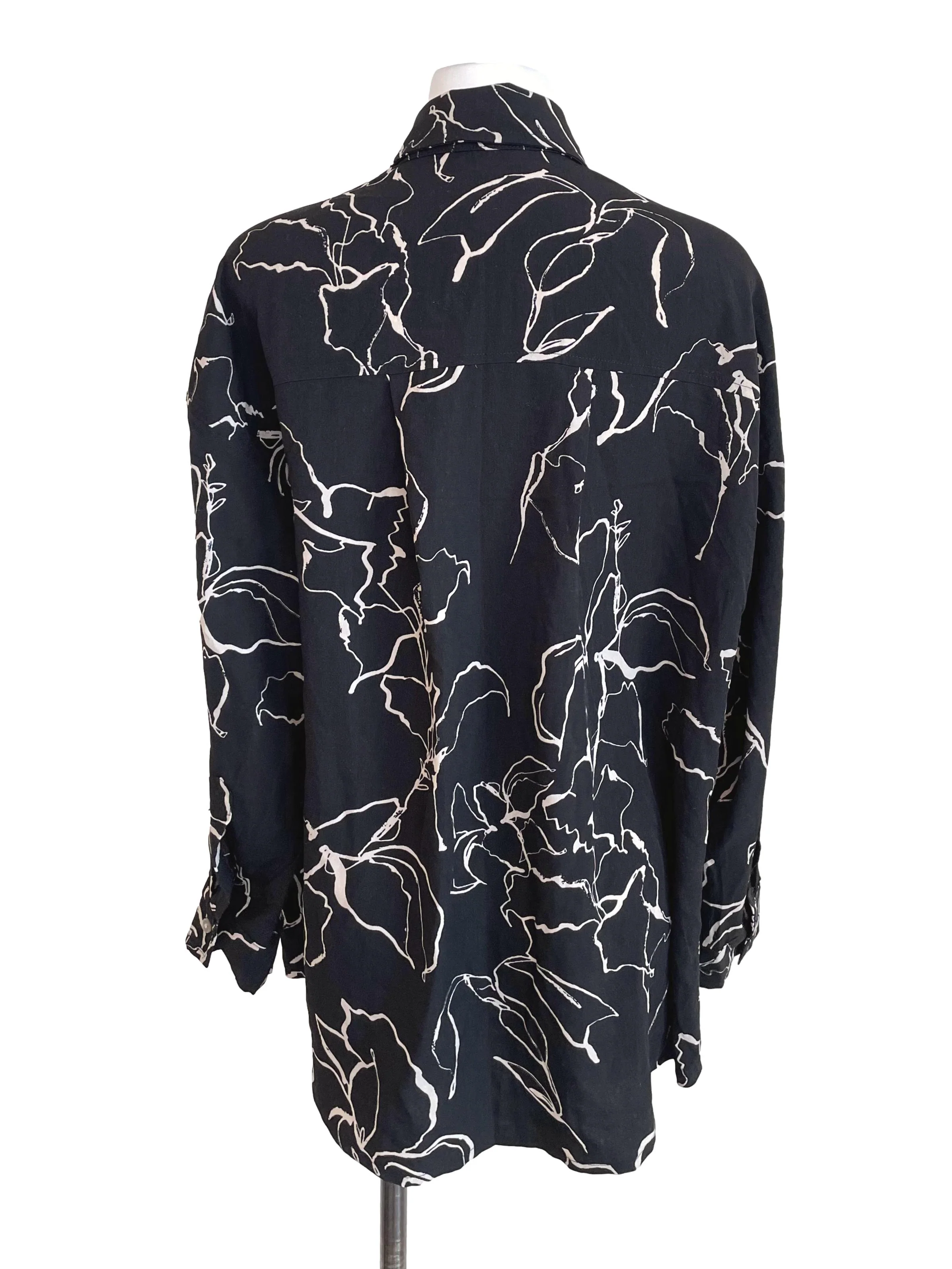 Black Oversized Oxford Shirt Dress TEM - Image 2
