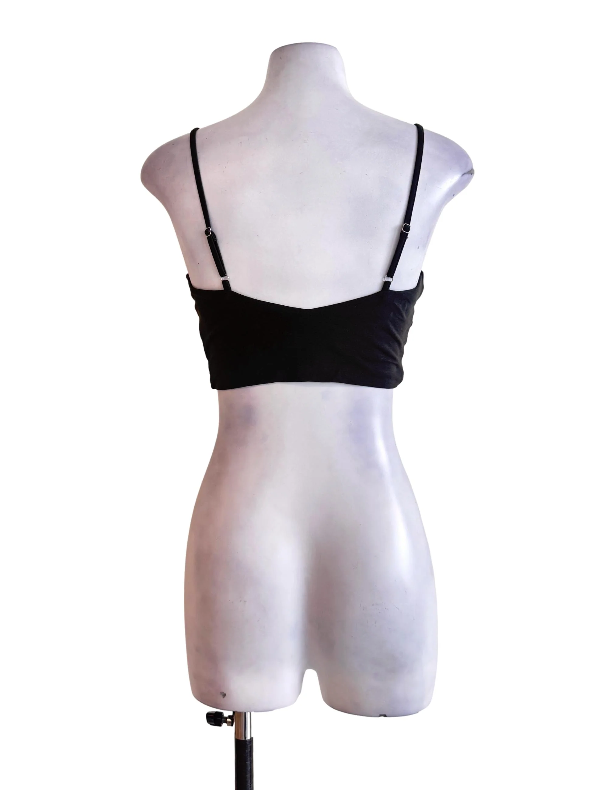 Black Padded Crop Top - Image 2