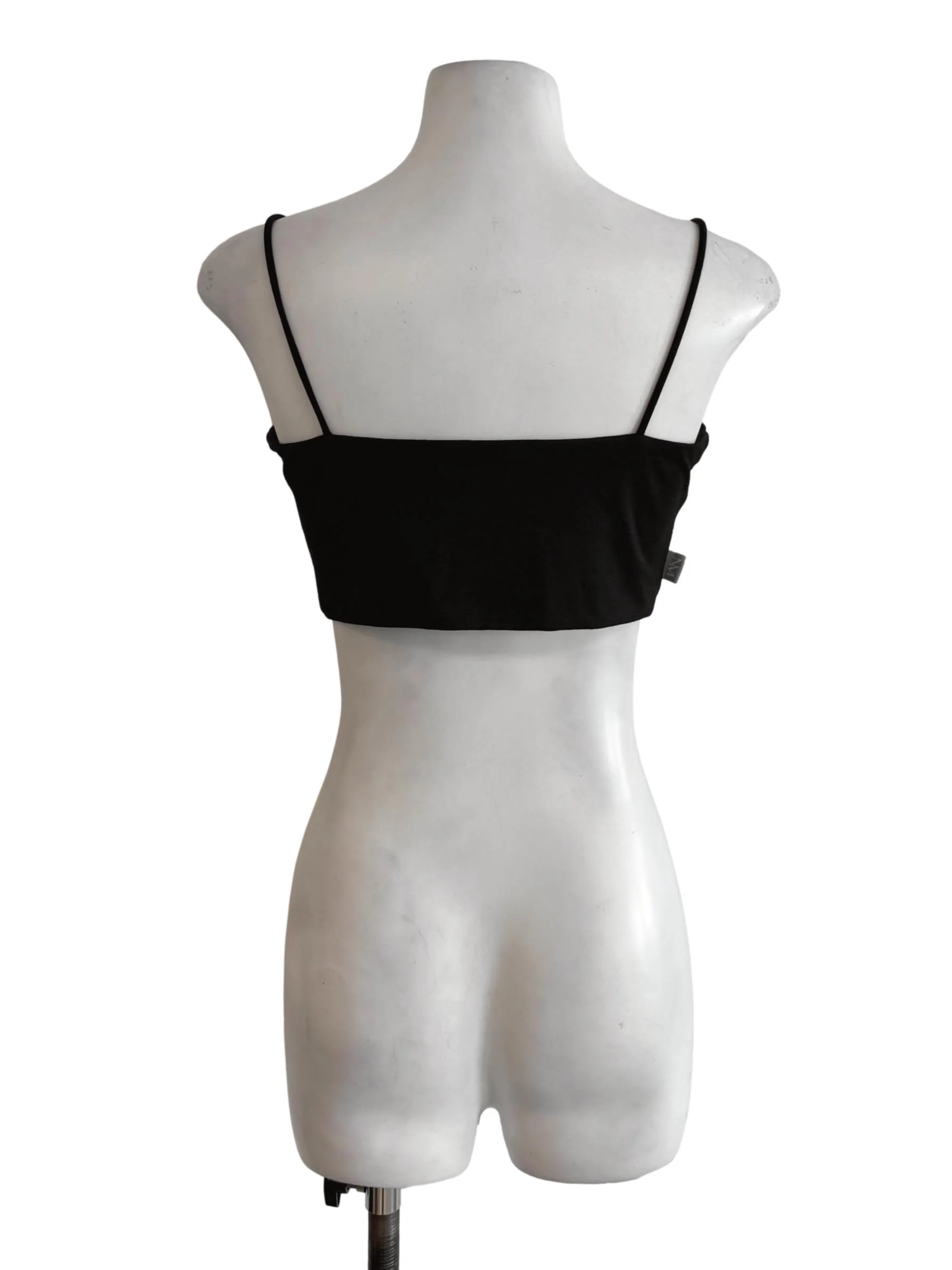 Black Padded Fit Crop Top - Image 2
