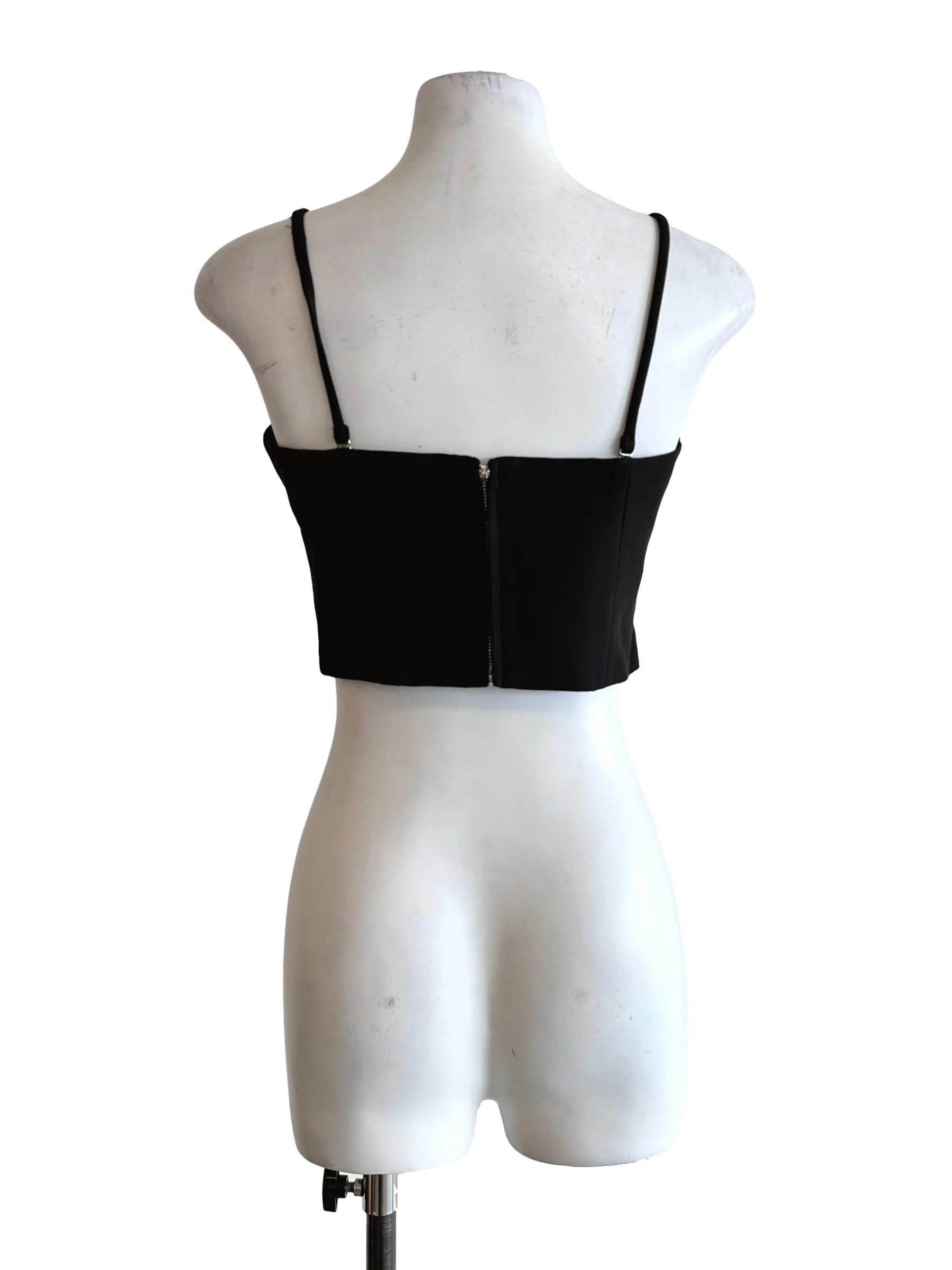 Black Padded Sleeveless Top - Image 2