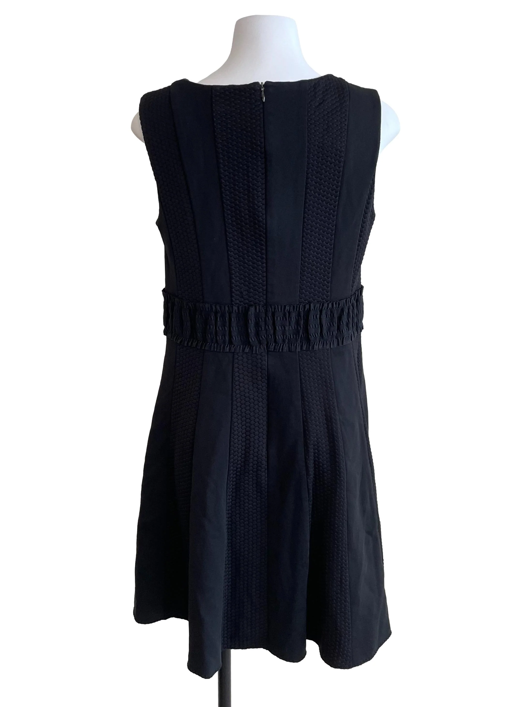 Black Panelled Texture Dress - Image 2